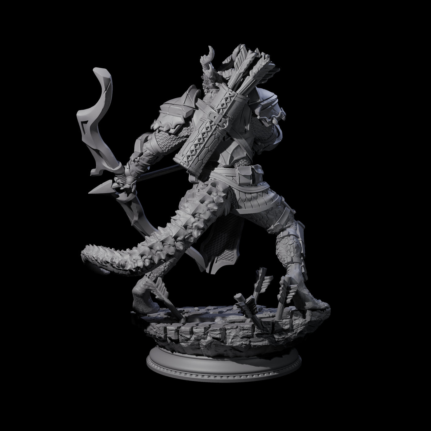 Fighting Dragonborn Dragonguard A Miniature for Dungeons and Dragons, Pathfinder or other TTRPGs