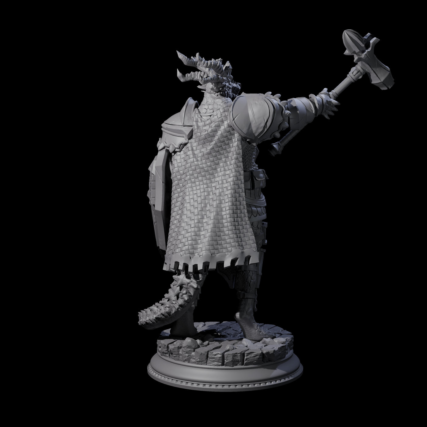Fighting Dragonborn Dragonguard B Miniature for Dungeons and Dragons, Pathfinder or other TTRPGs