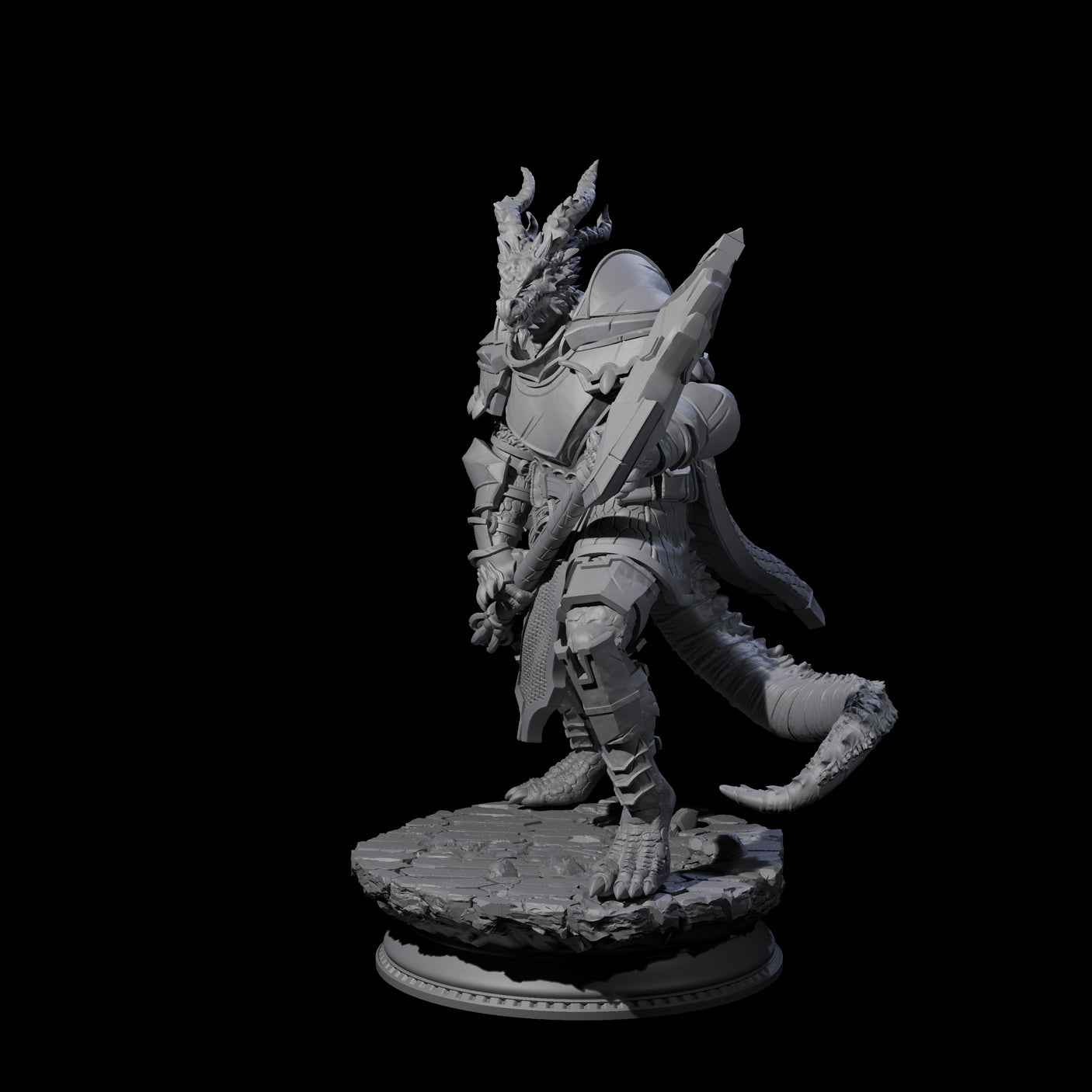 Fighting Dragonborn Dragonguard C Miniature for Dungeons and Dragons, Pathfinder or other TTRPGs