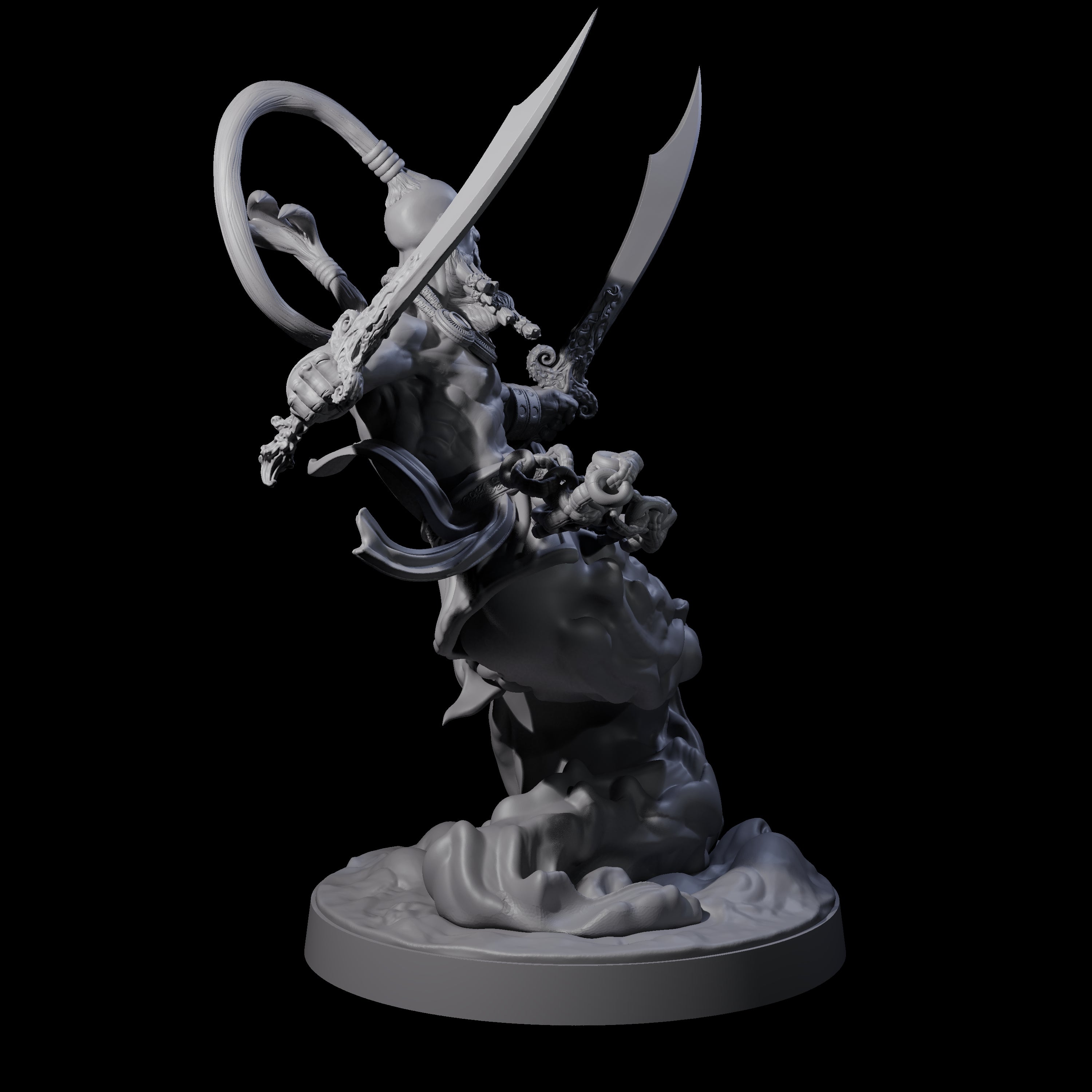 Fighting Wind Djinni Miniature for Dungeons and Dragons, Pathfinder or other TTRPGs