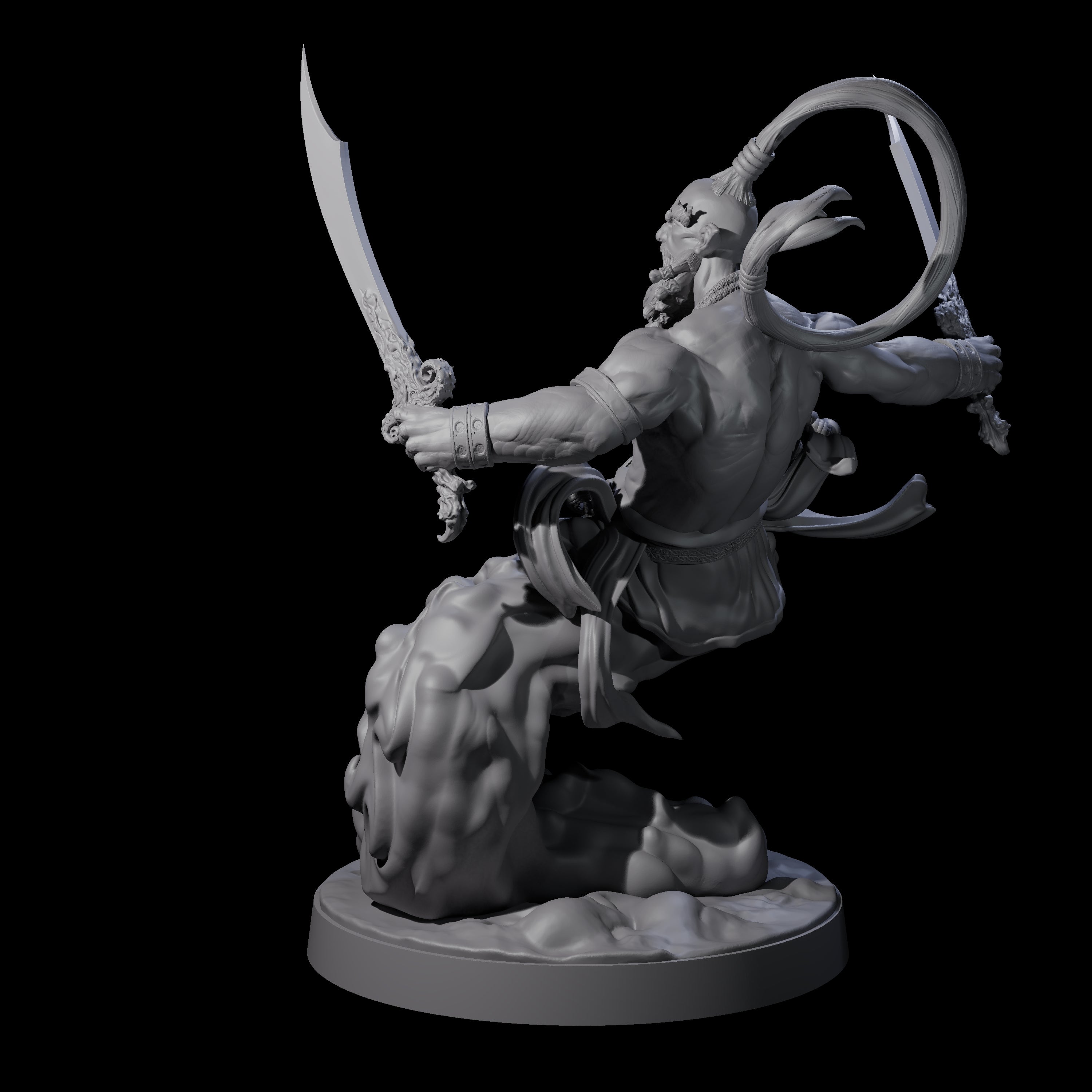 Fighting Wind Djinni Miniature for Dungeons and Dragons, Pathfinder or other TTRPGs