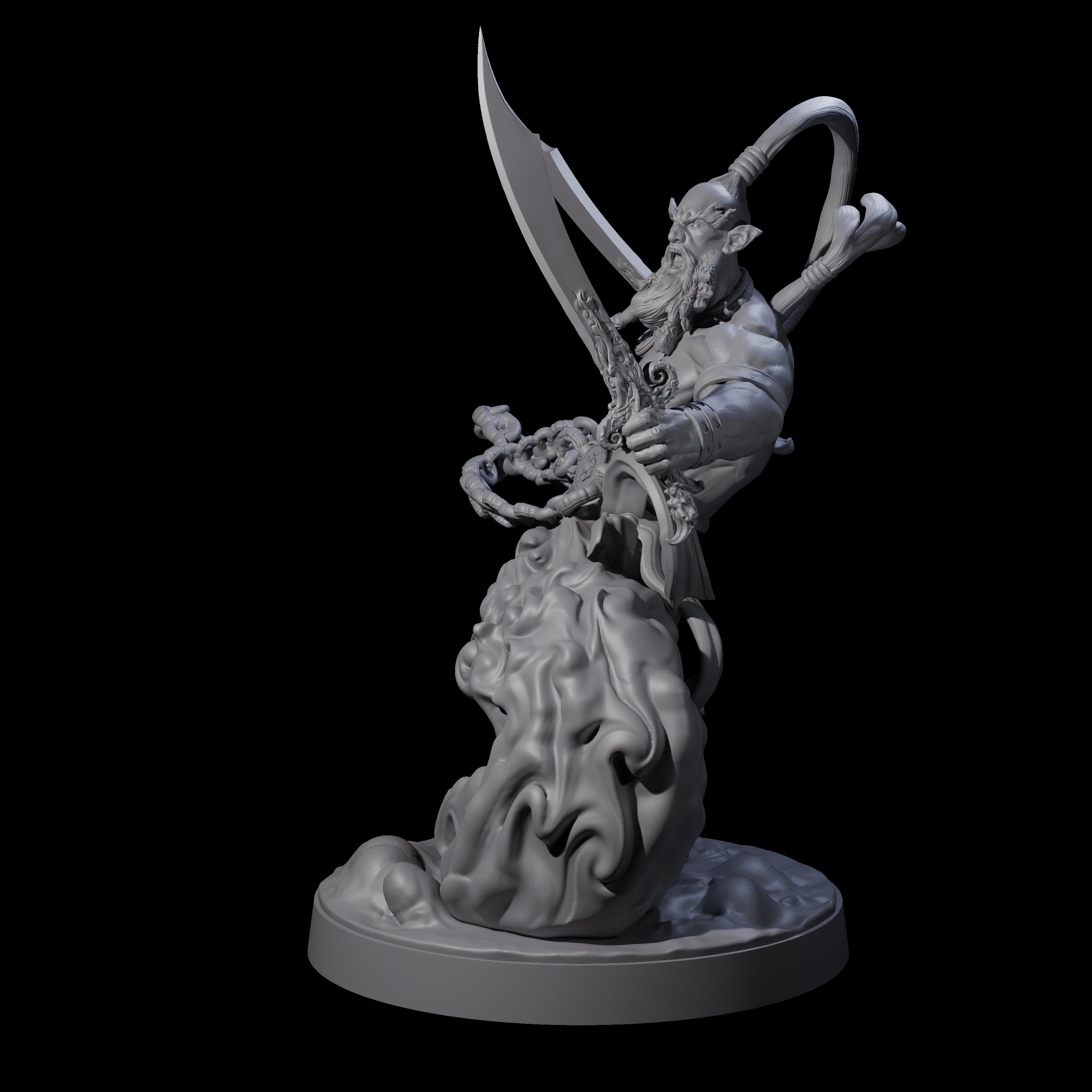 Fighting Wind Djinni Miniature for Dungeons and Dragons, Pathfinder or other TTRPGs