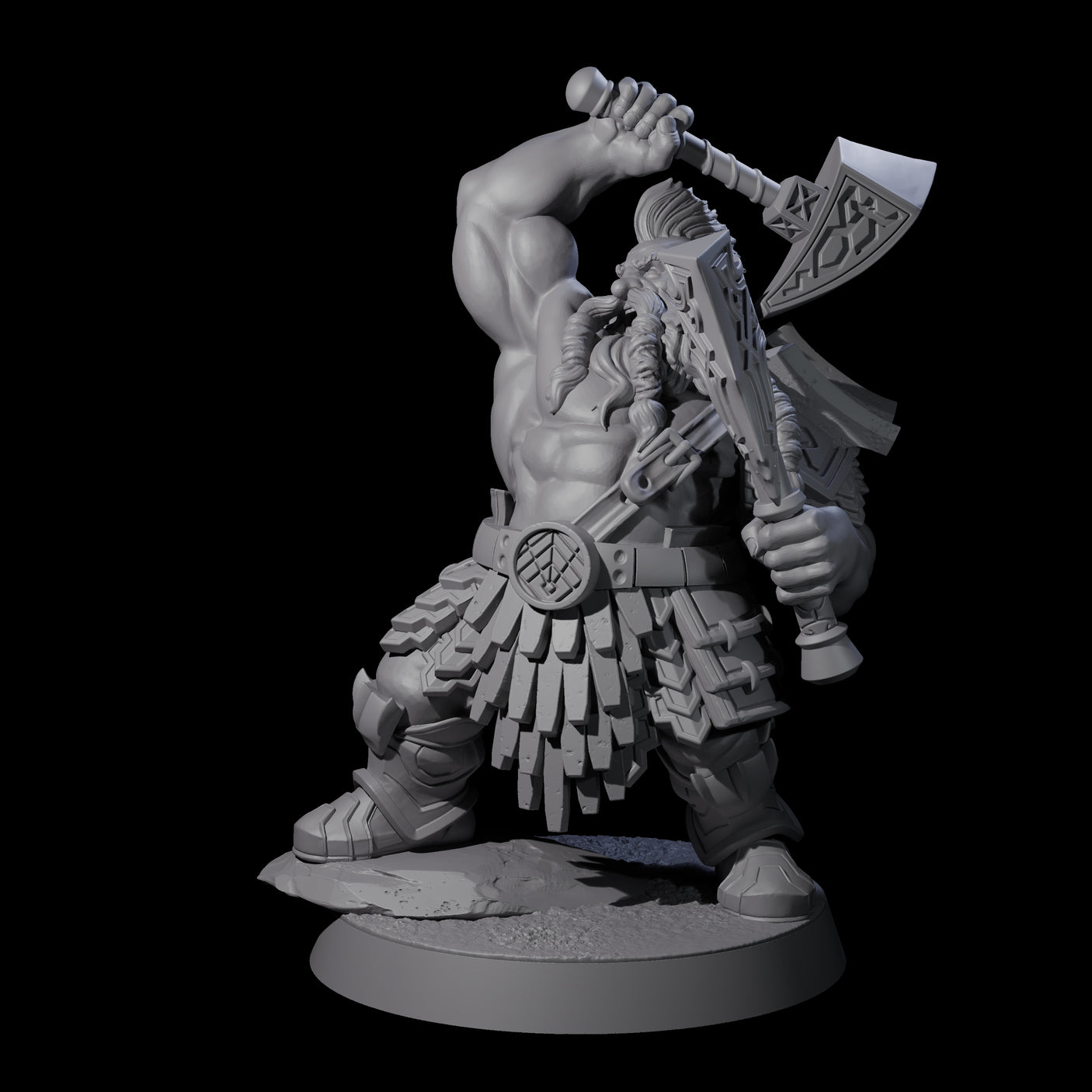 Fire Veined Dwarf Warrior D Miniature for Dungeons and Dragons, Pathfinder or other TTRPGs
