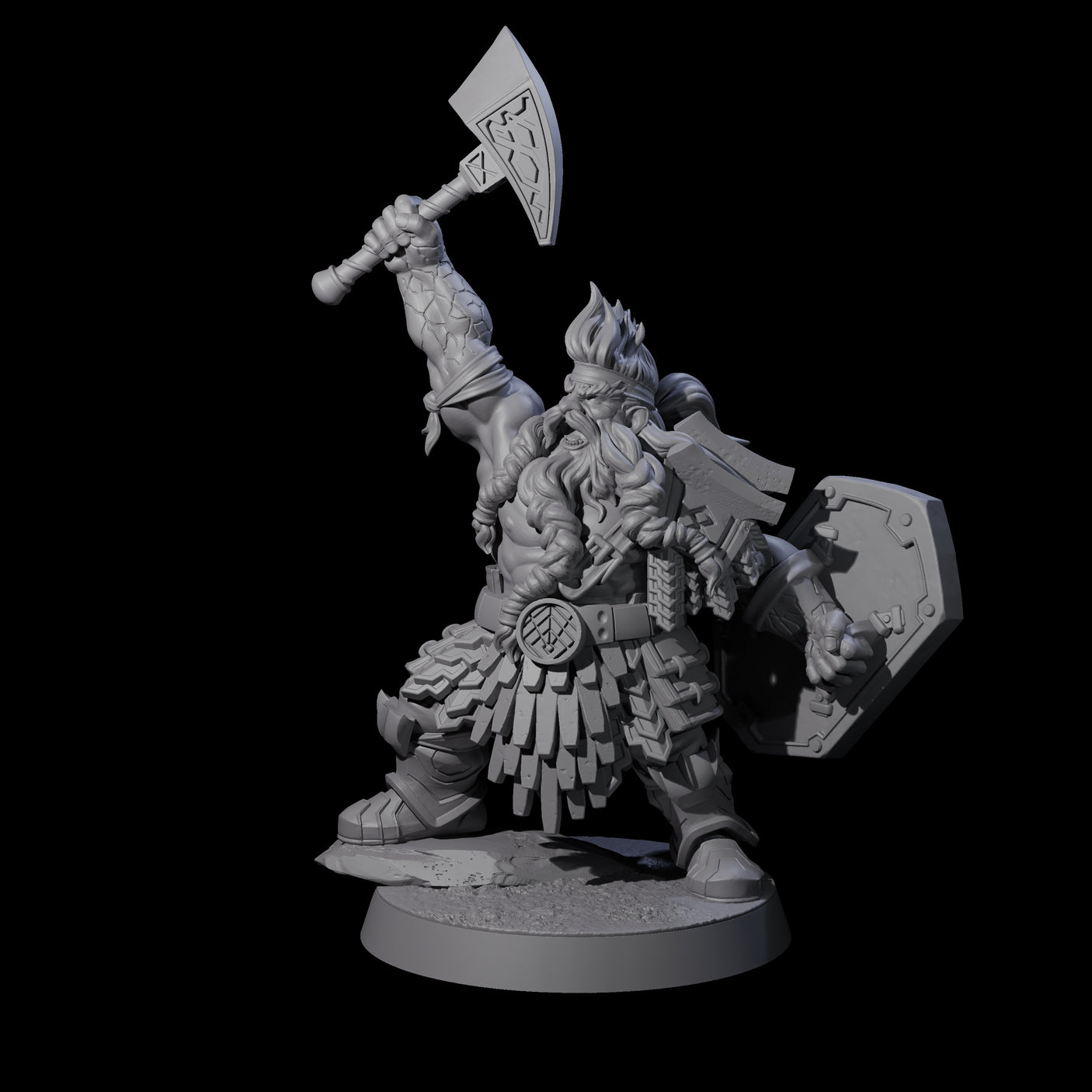 Fire Veined Dwarf Warriors Miniature for Dungeons and Dragons, Pathfinder or other TTRPGs