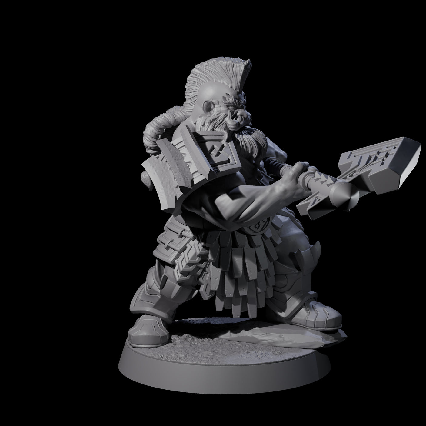 Fire Veined Dwarf Warriors Miniature for Dungeons and Dragons, Pathfinder or other TTRPGs