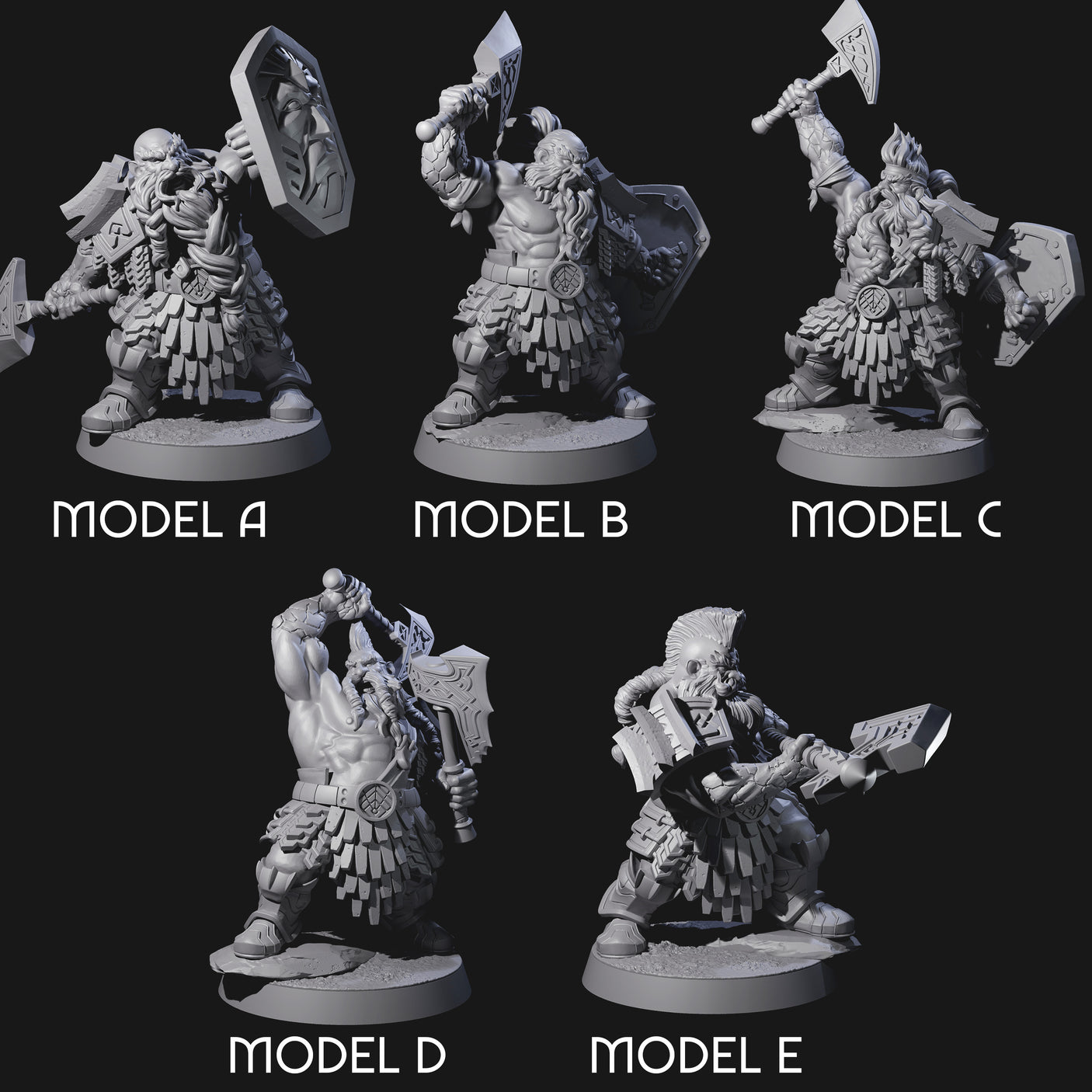 Fire Veined Dwarf Warriors Miniature for Dungeons and Dragons, Pathfinder or other TTRPGs