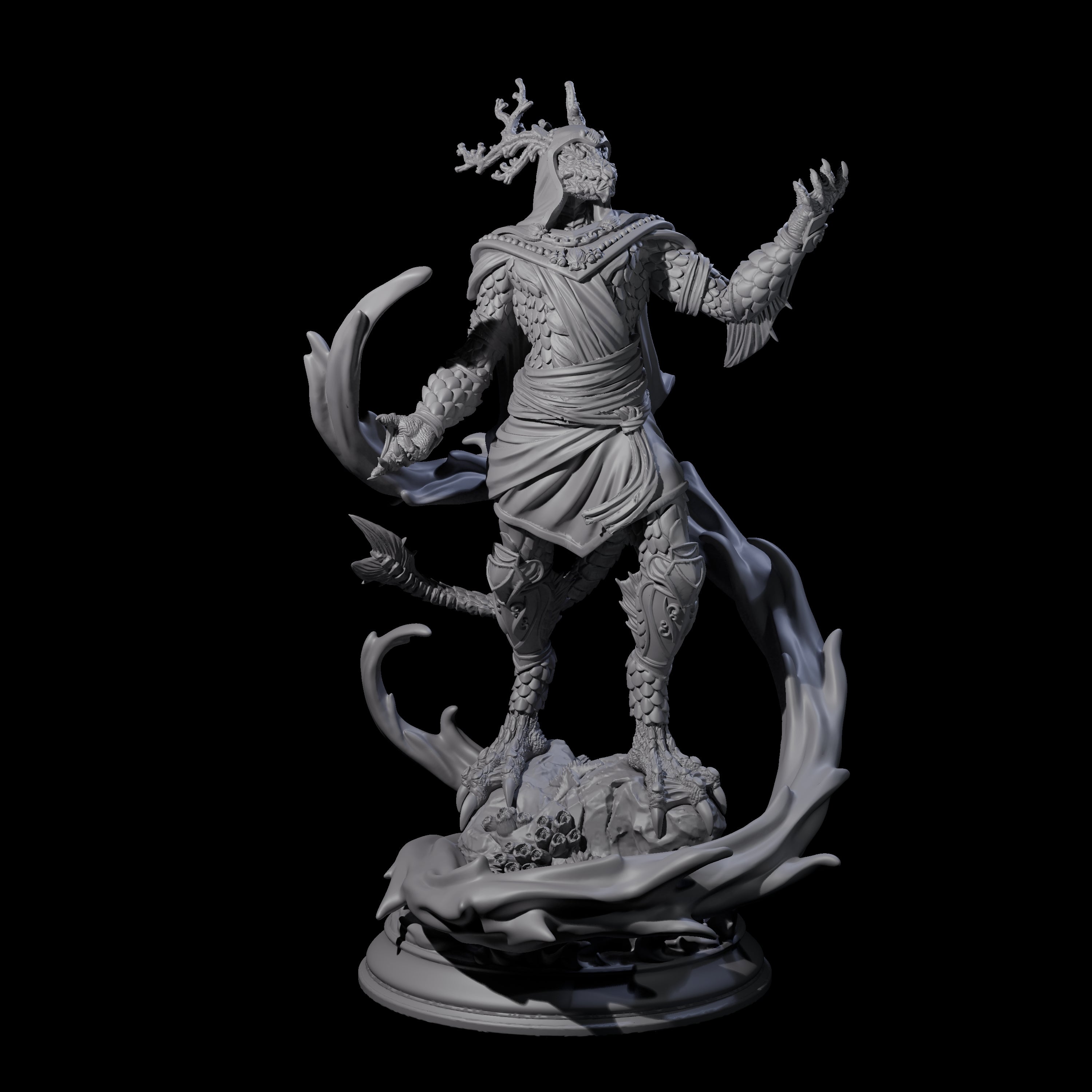 Firey Dragonborn Sorcerer Miniature for Dungeons and Dragons, Pathfinder or other TTRPGs