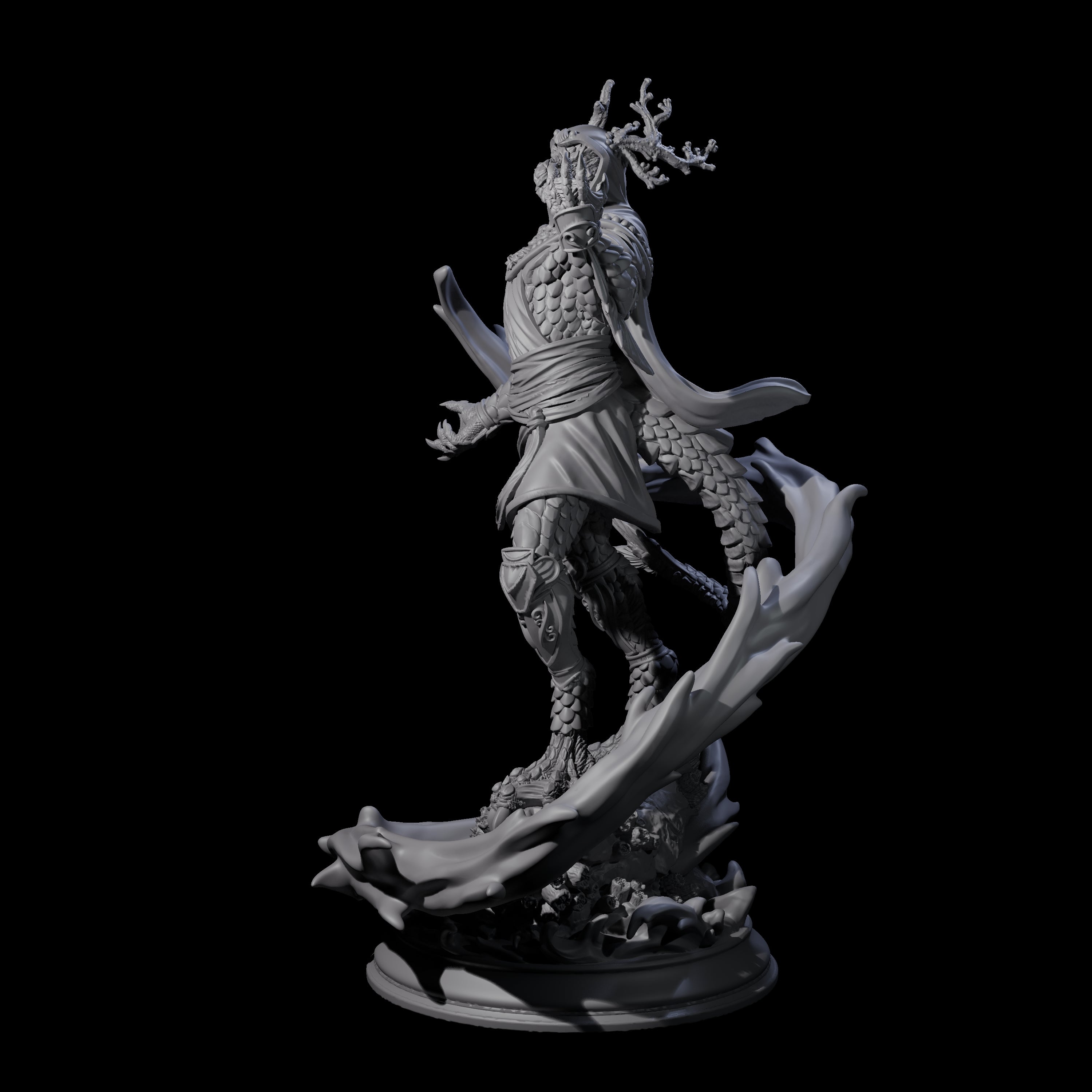 Firey Dragonborn Sorcerer Miniature for Dungeons and Dragons, Pathfinder or other TTRPGs