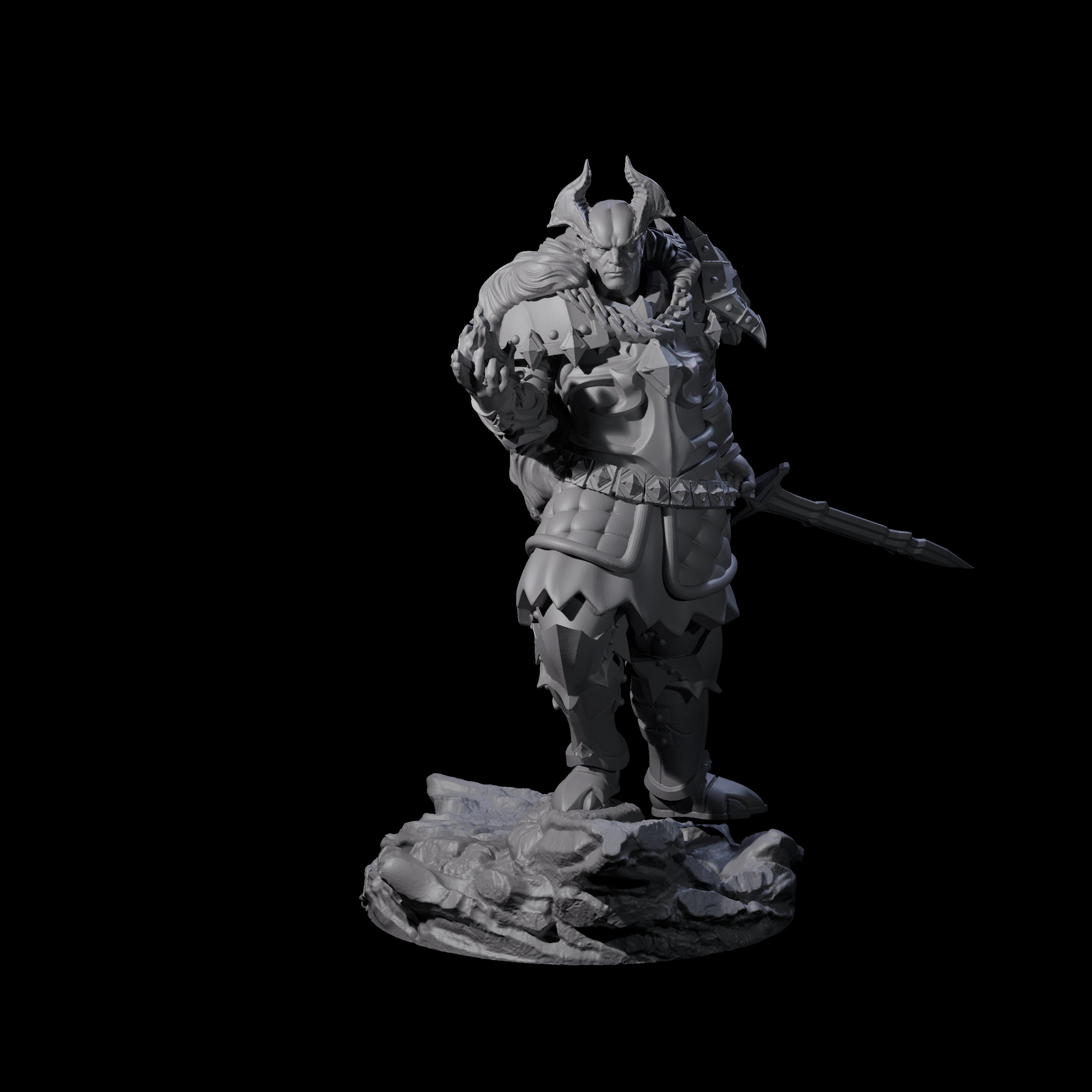 Firey Tiefling Warlock Miniature for Dungeons and Dragons, Pathfinder or other TTRPGs