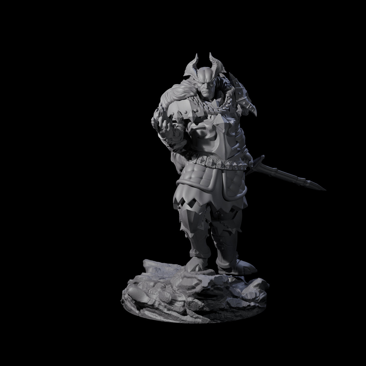 Firey Tiefling Warlock Miniature for Dungeons and Dragons, Pathfinder or other TTRPGs