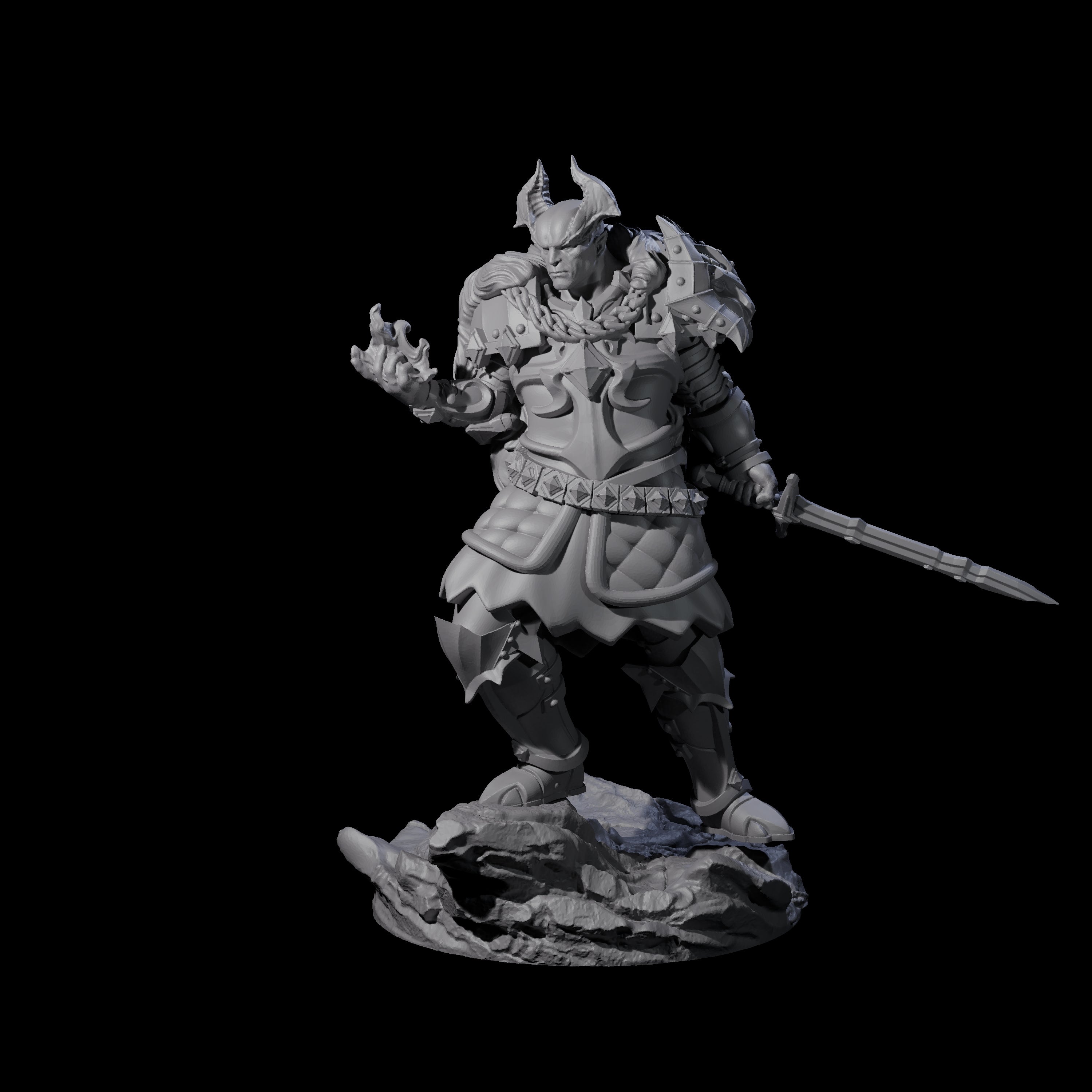 Firey Tiefling Warlock Miniature for Dungeons and Dragons, Pathfinder or other TTRPGs