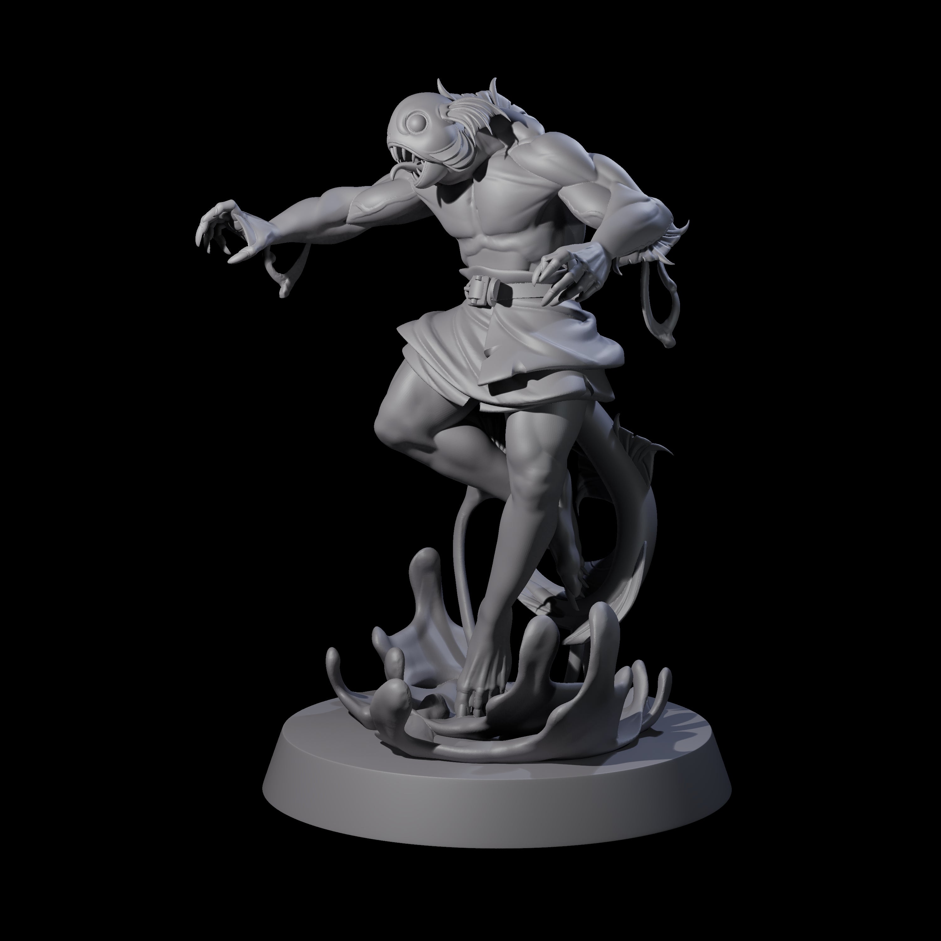 Fishy Deep One B Miniature for Dungeons and Dragons, Pathfinder or other TTRPGs