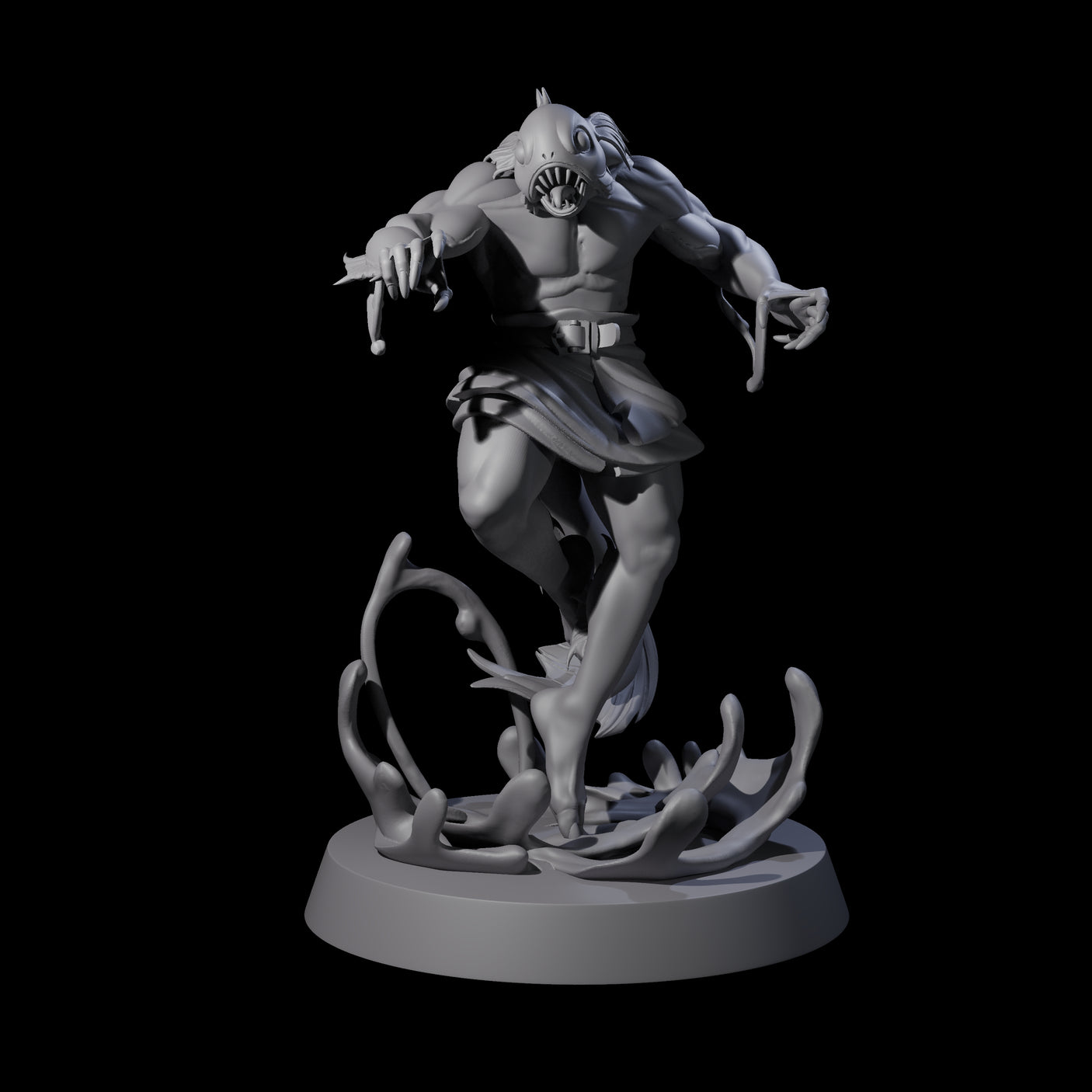 Fishy Deep One B Miniature for Dungeons and Dragons, Pathfinder or other TTRPGs