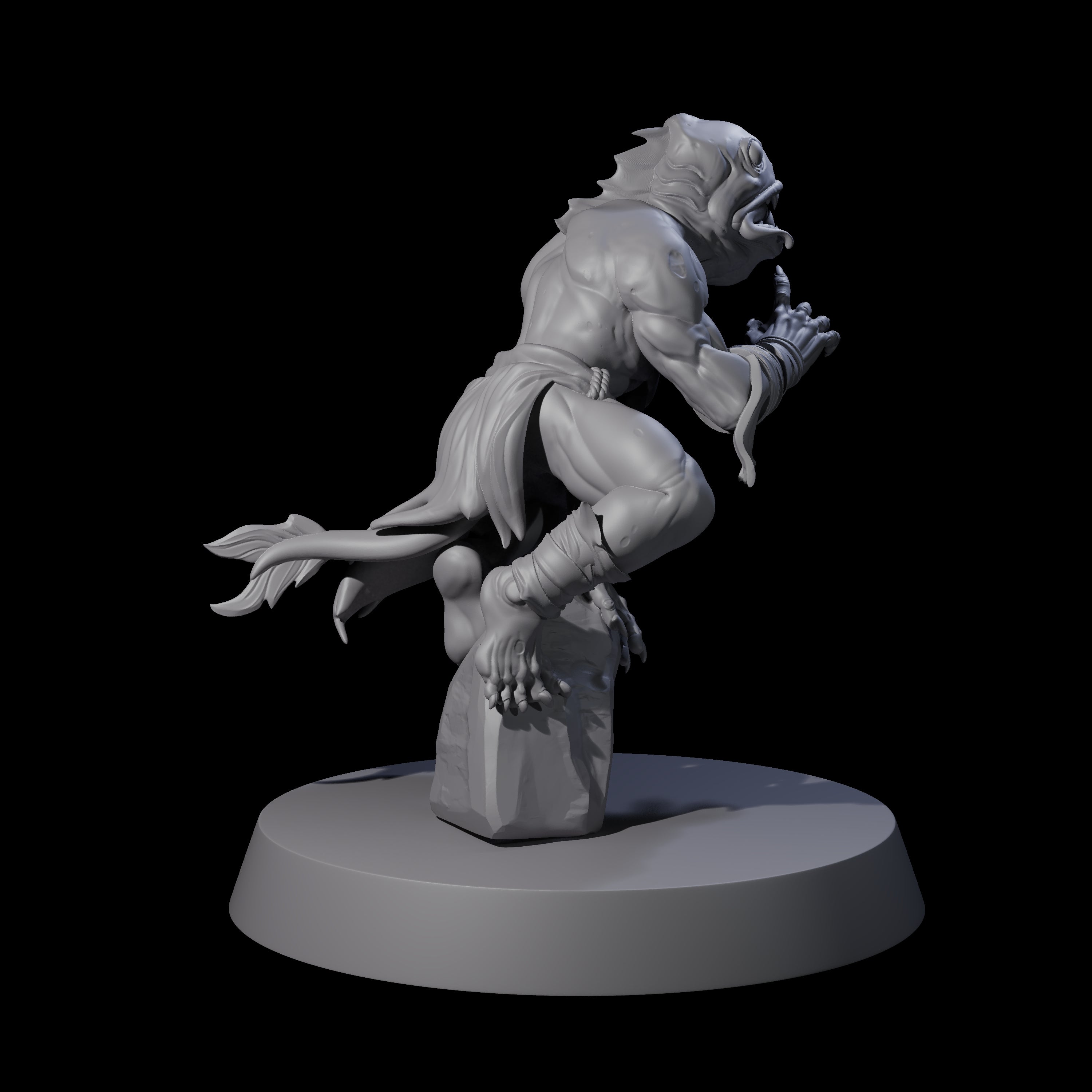Fishy Deep One F Miniature for Dungeons and Dragons, Pathfinder or other TTRPGs
