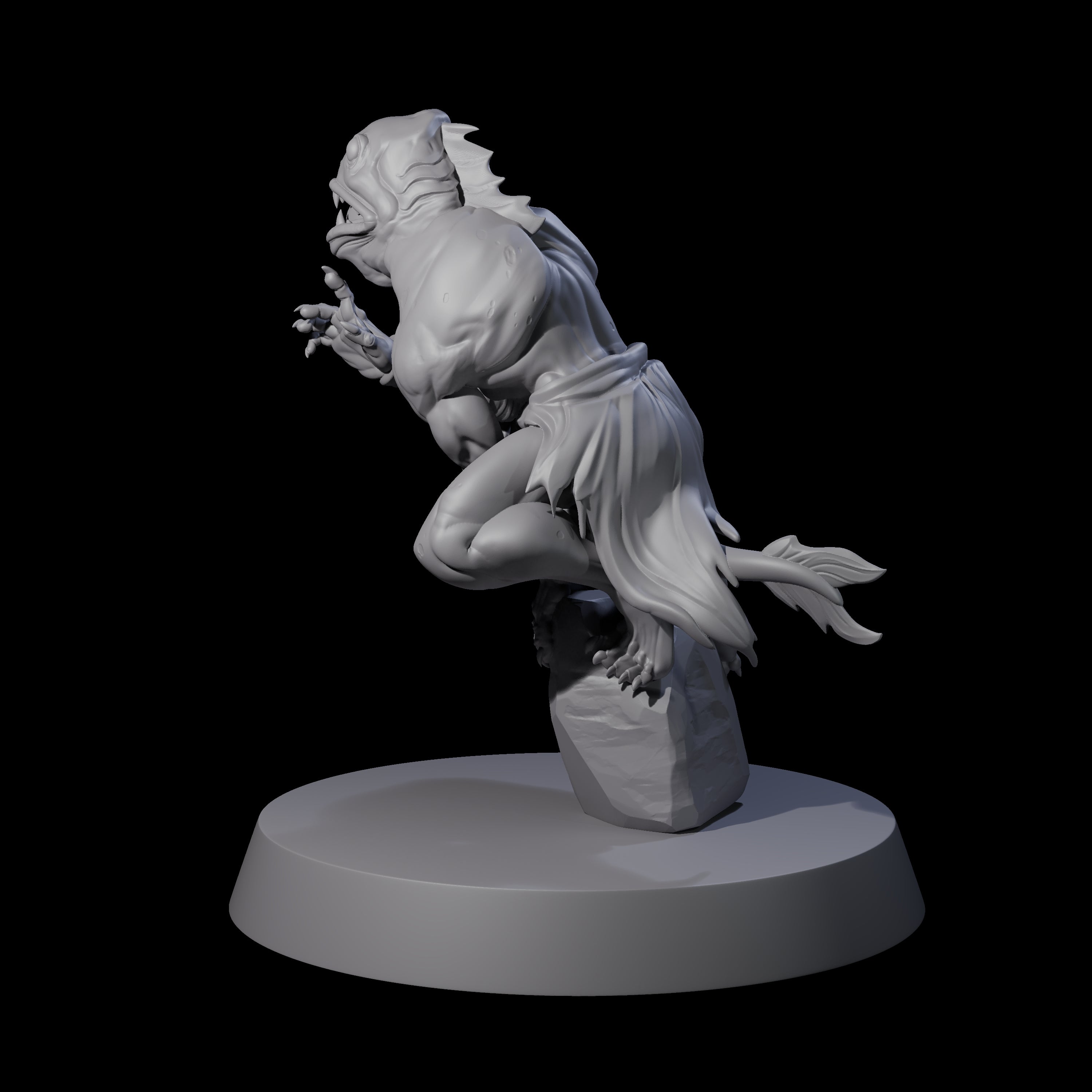 Fishy Deep One F Miniature for Dungeons and Dragons, Pathfinder or other TTRPGs