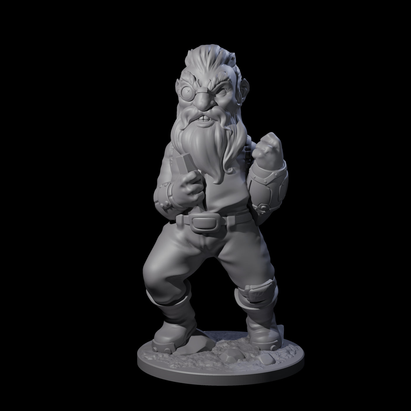 Fisticuffs Gnome Warrior Miniature for Dungeons and Dragons, Pathfinder or other TTRPGs