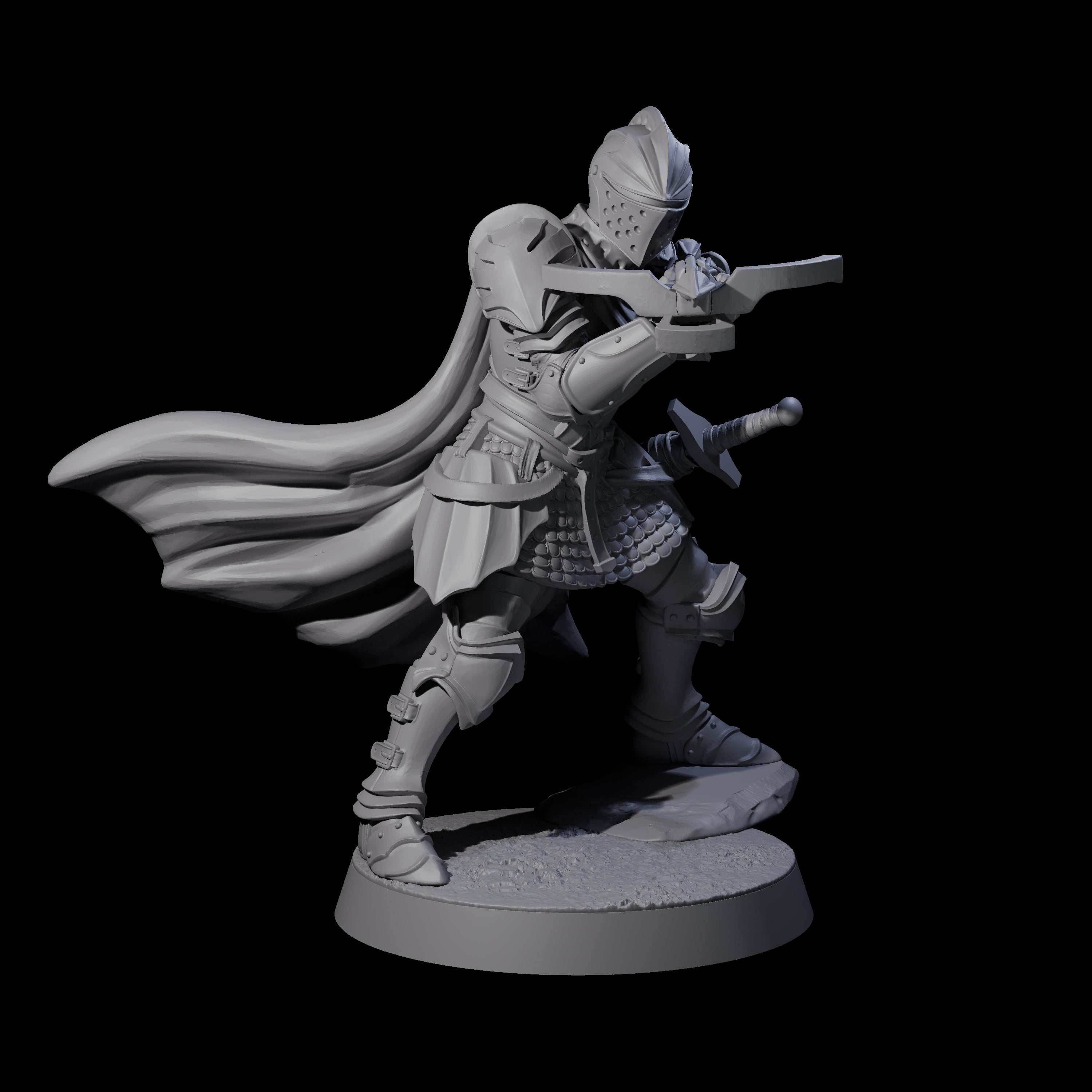 Five Aiming Militia Crossbowmen Miniature for Dungeons and Dragons, Pathfinder or other TTRPGs