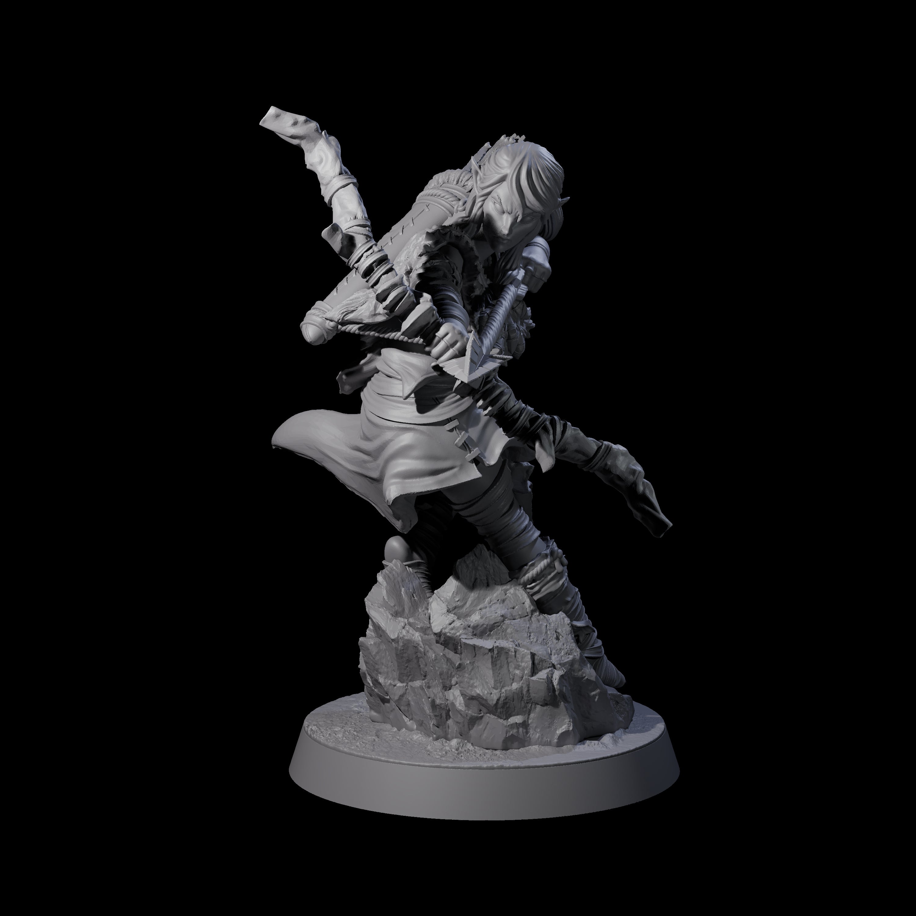 Five Ambushing Elf Rogues Miniature for Dungeons and Dragons, Pathfinder or other TTRPGs