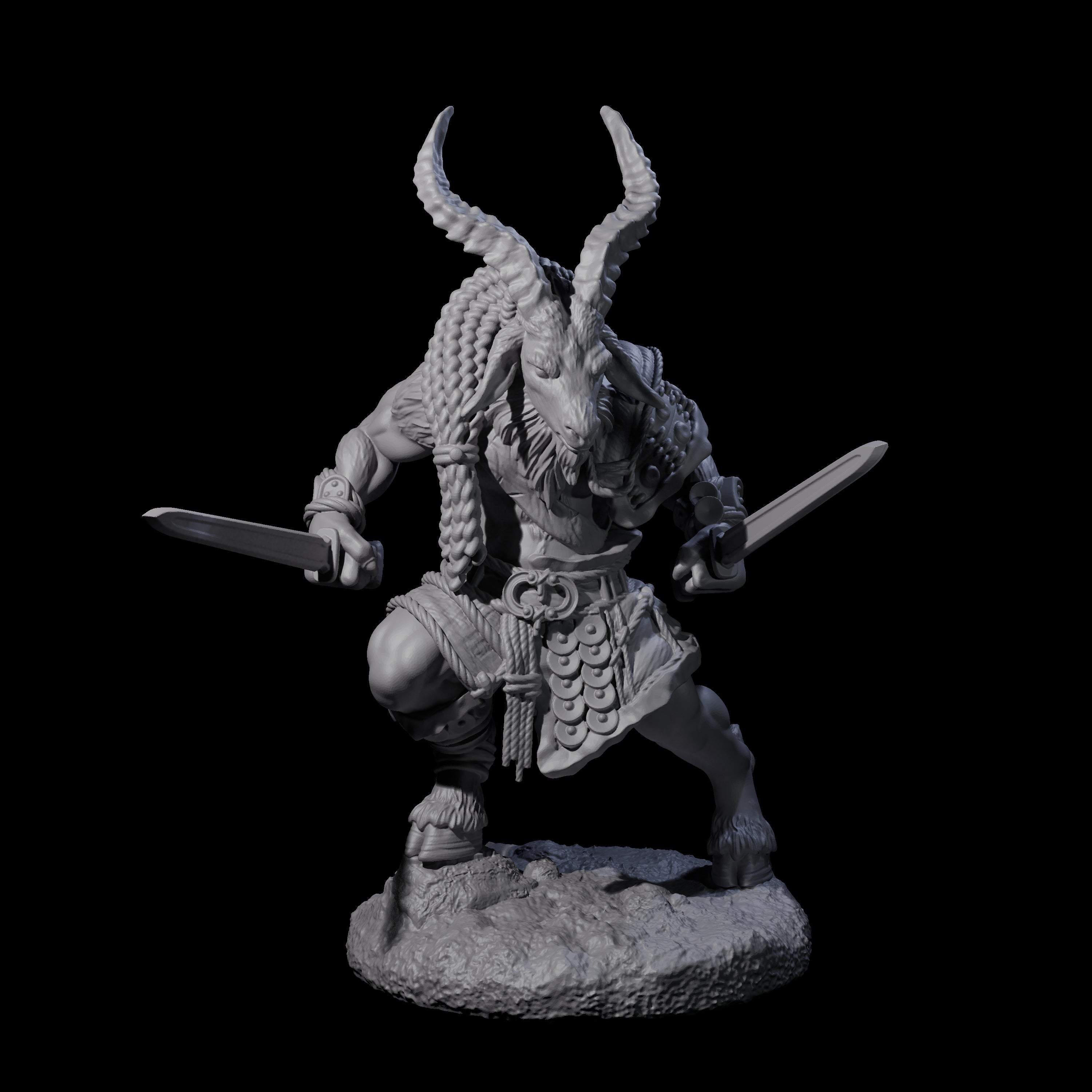 Five Brave Satyr Fighters Miniature for Dungeons and Dragons, Pathfinder or other TTRPGs
