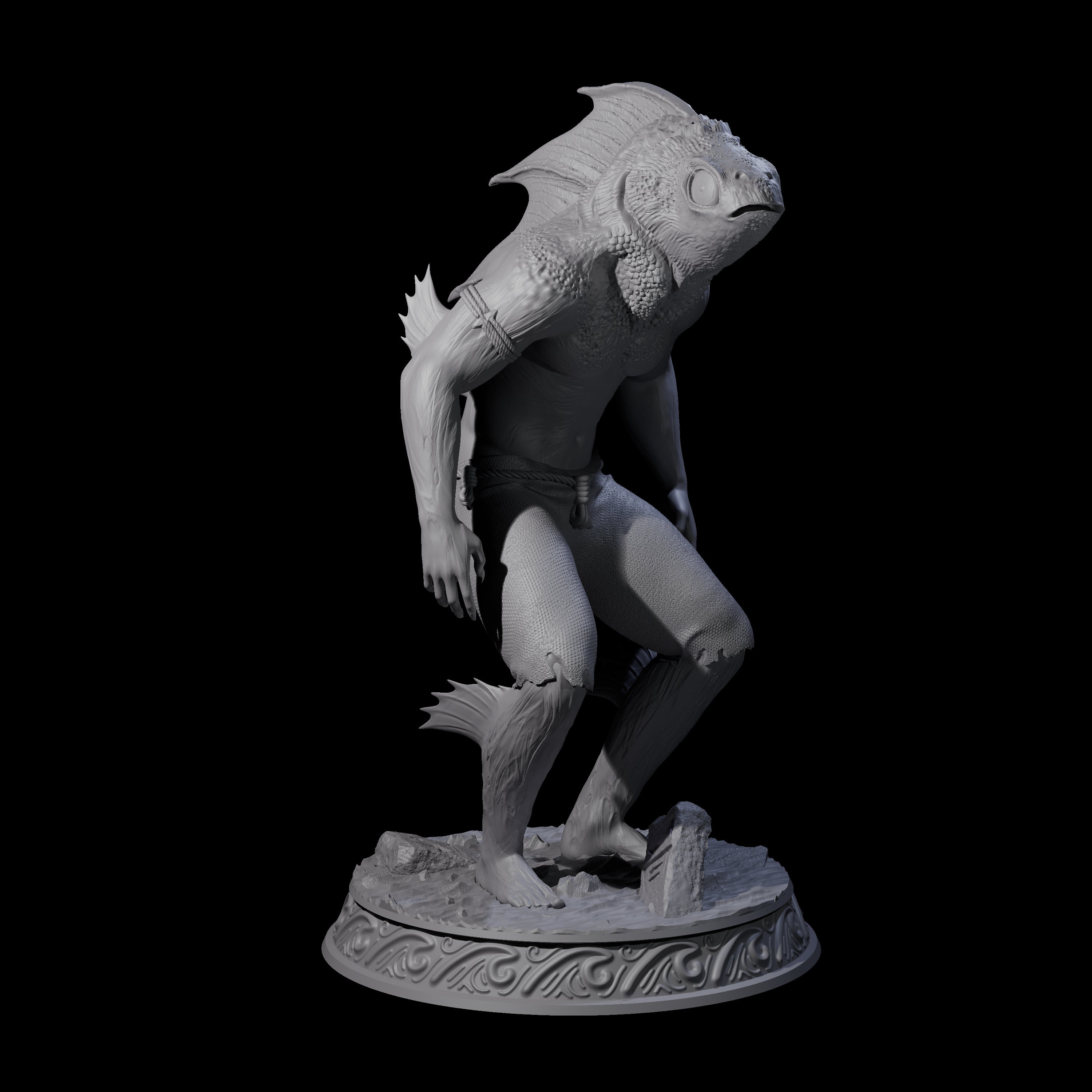Five Despairing Deep Ones Miniature for Dungeons and Dragons, Pathfinder or other TTRPGs