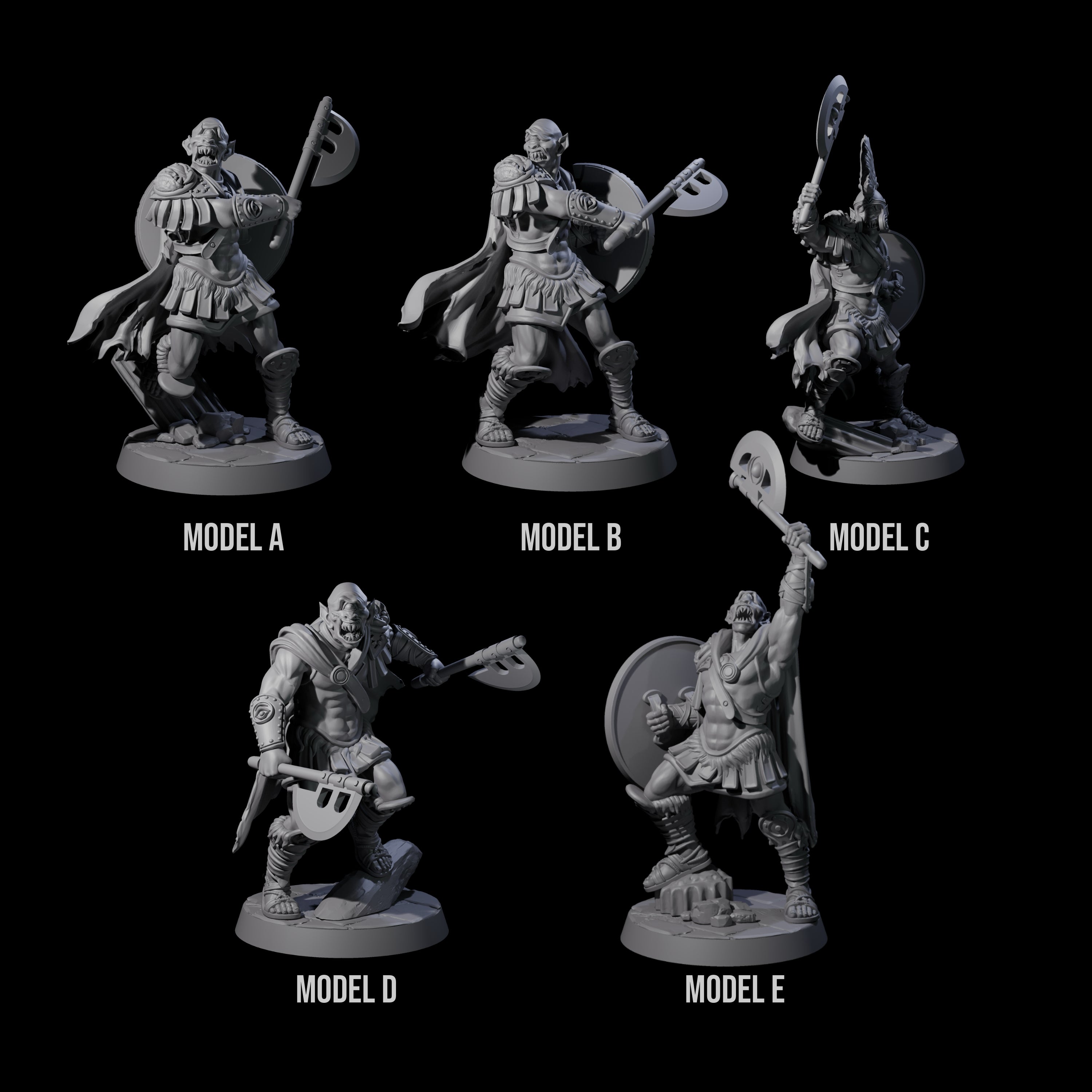Five Filthy Cyclops Warriors Miniature for Dungeons and Dragons, Pathfinder or other TTRPGs