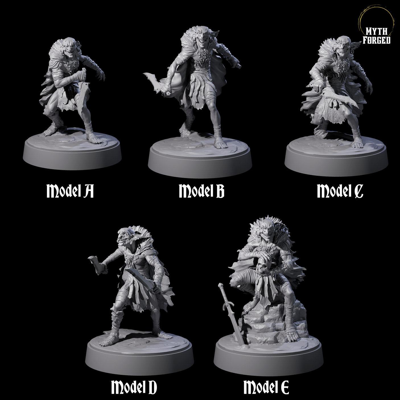 Five Hardy Goblin Scavengers Miniature for Dungeons and Dragons, Pathfinder or other TTRPGs