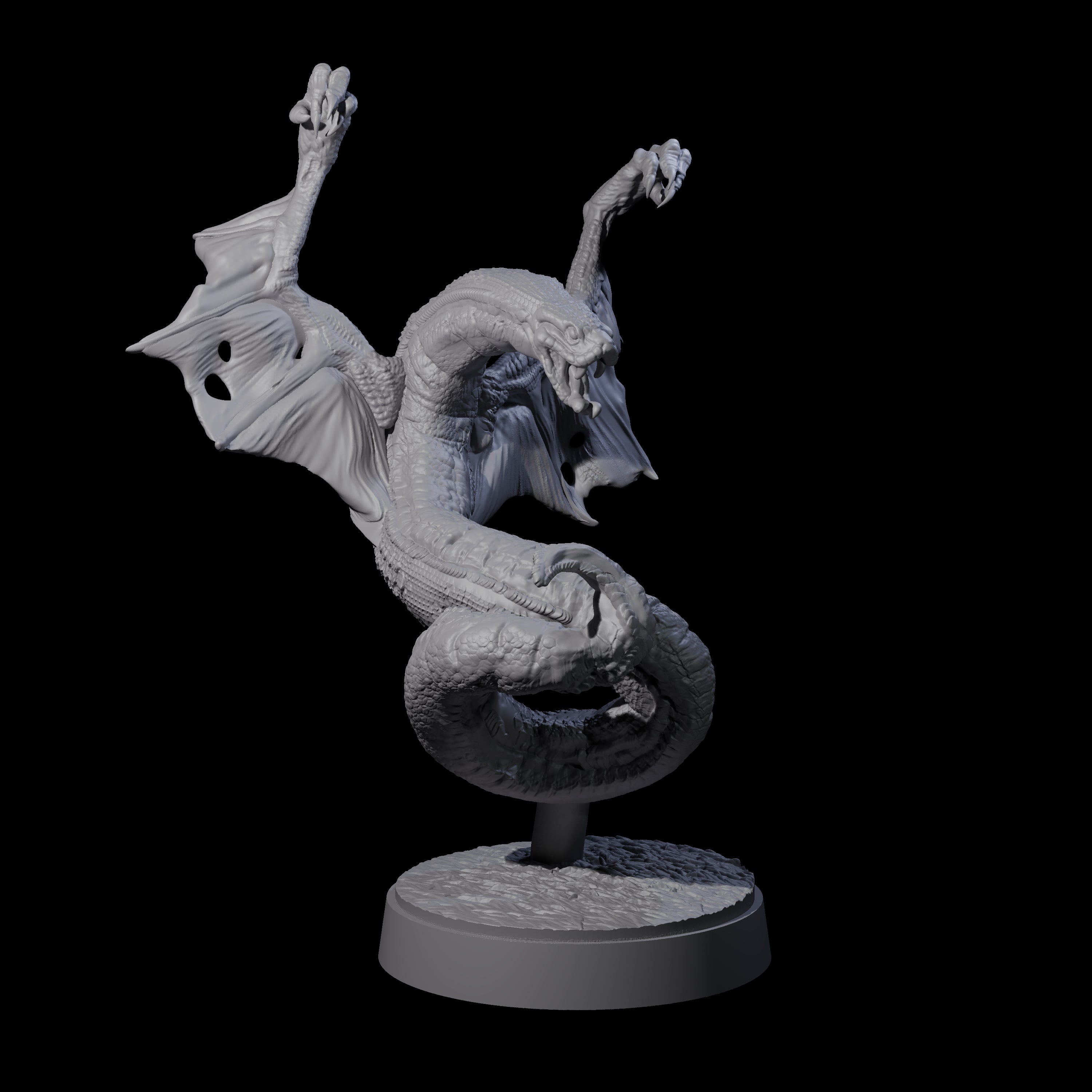 Five Hissing Flying Snakes Miniature for Dungeons and Dragons, Pathfinder or other TTRPGs