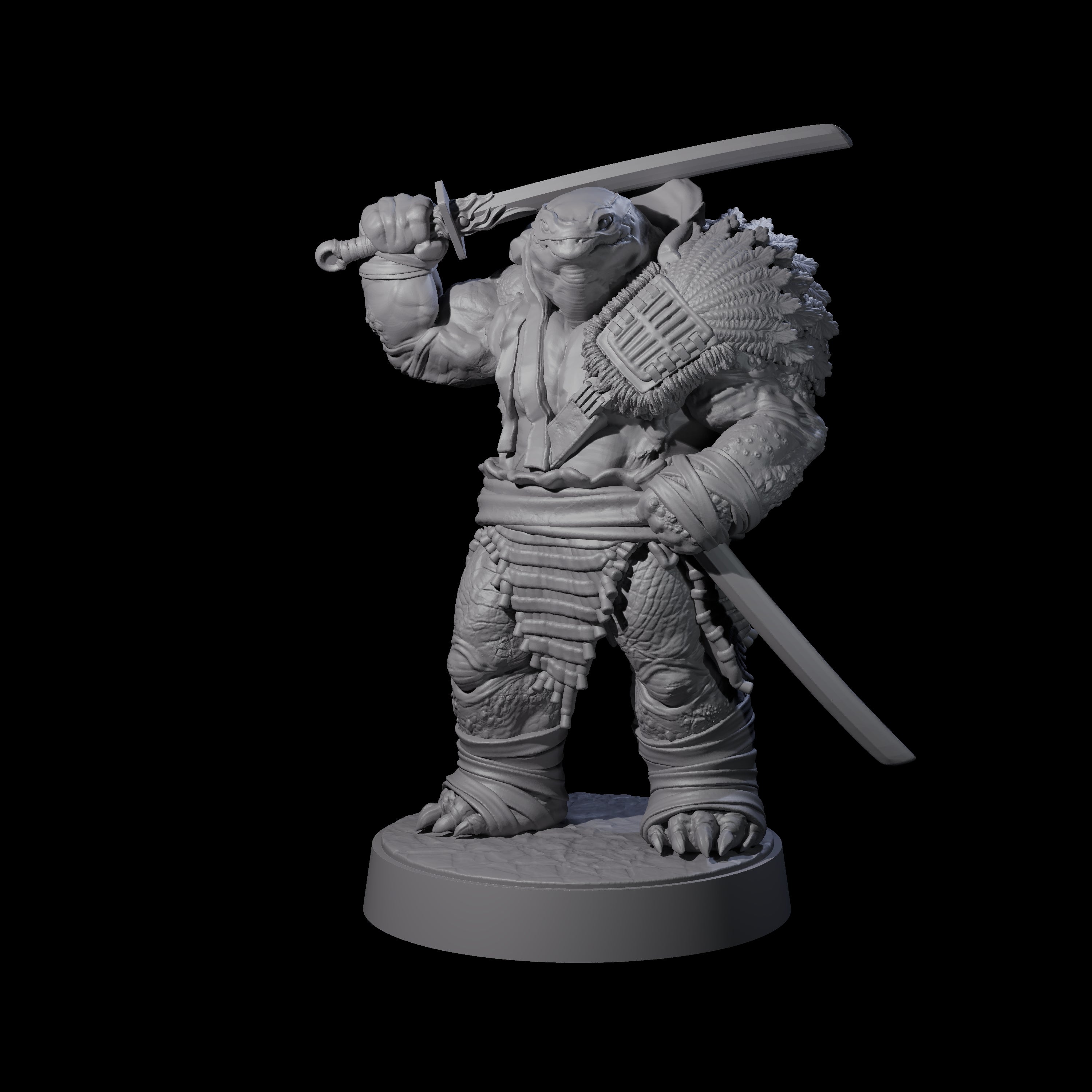 Five Masked Tortle Ninjas Miniature for Dungeons and Dragons, Pathfinder or other TTRPGs