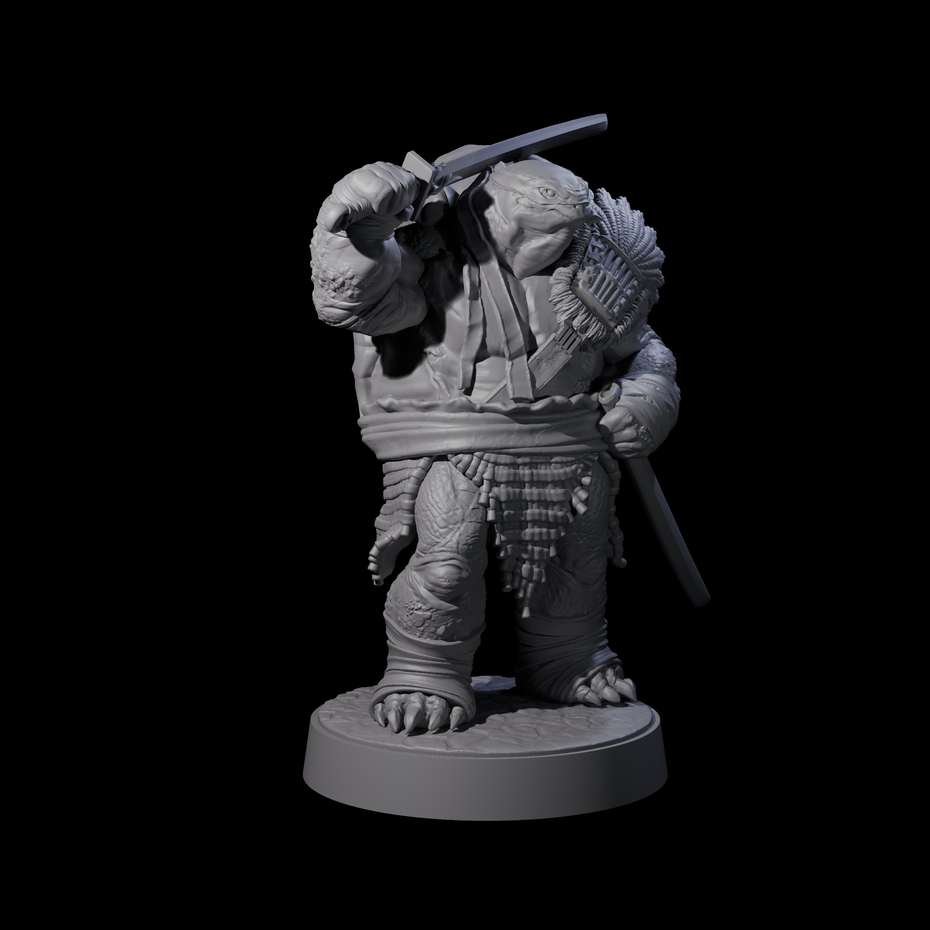 Five Masked Tortle Ninjas Miniature for Dungeons and Dragons, Pathfinder or other TTRPGs