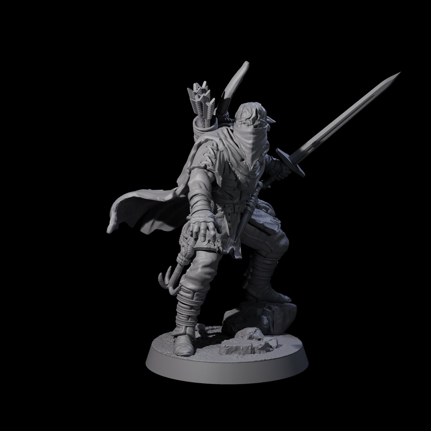 Five Rough Road Bandits Miniature for Dungeons and Dragons, Pathfinder or other TTRPGs