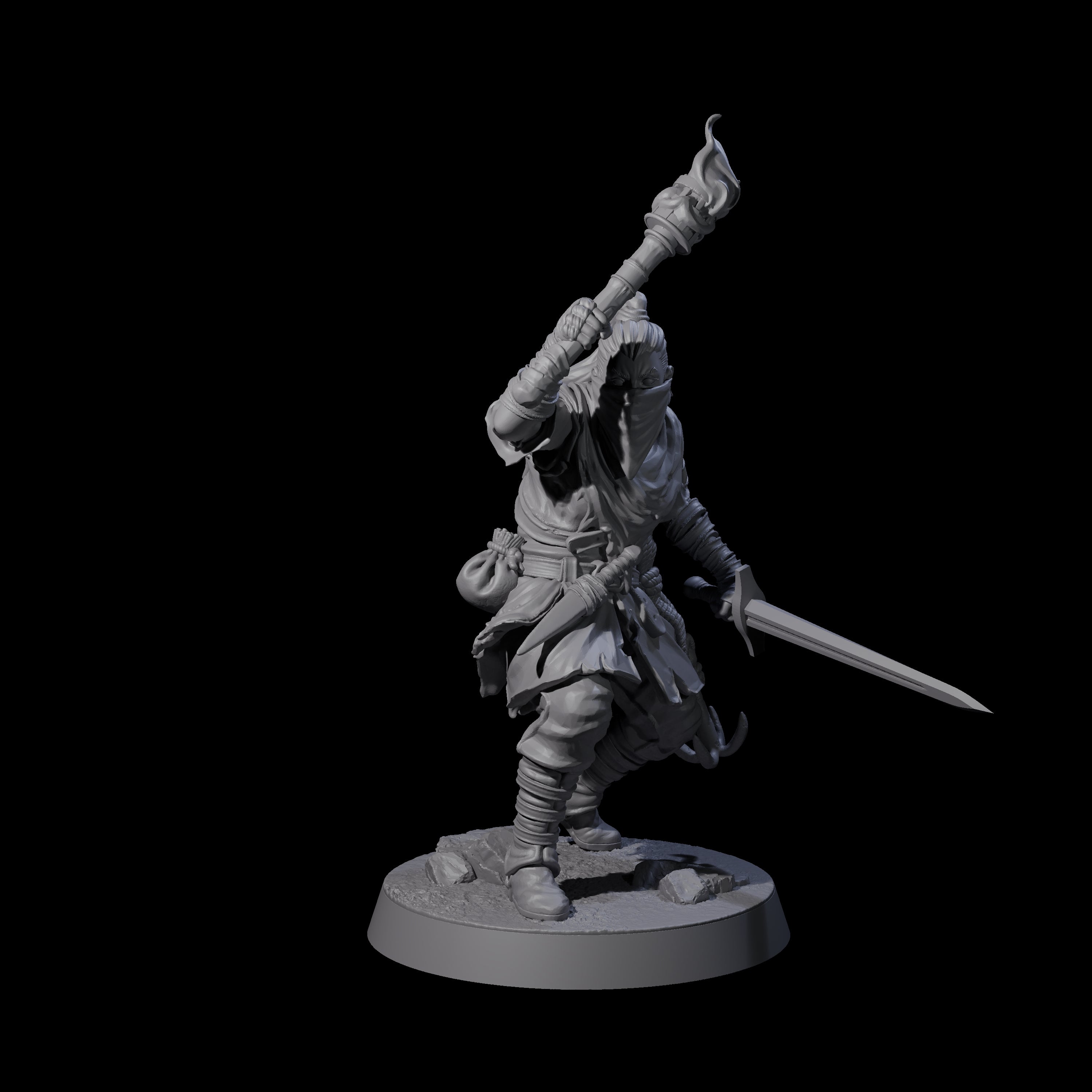Five Rough Road Bandits Miniature for Dungeons and Dragons, Pathfinder or other TTRPGs