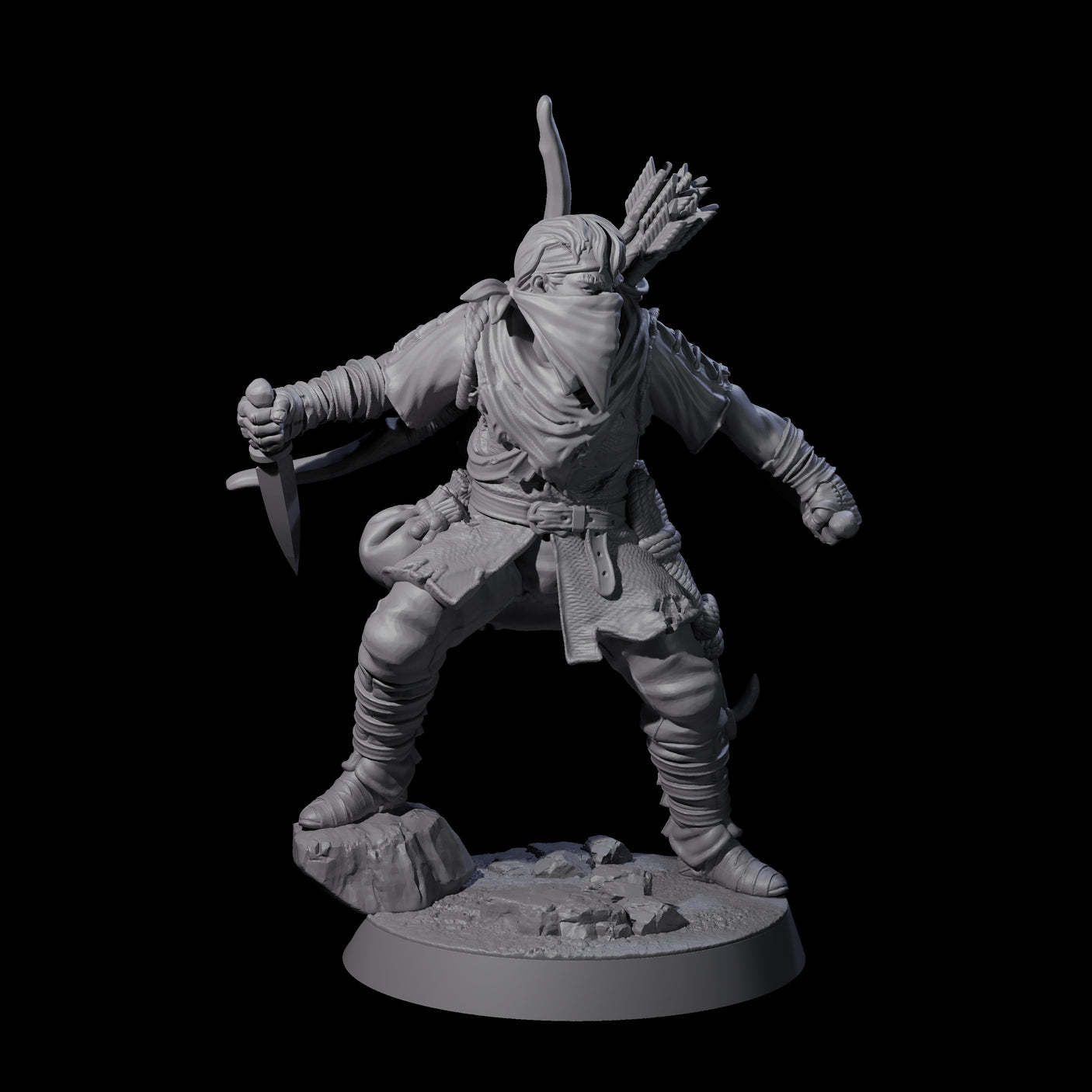 Five Rough Road Bandits Miniature for Dungeons and Dragons, Pathfinder or other TTRPGs