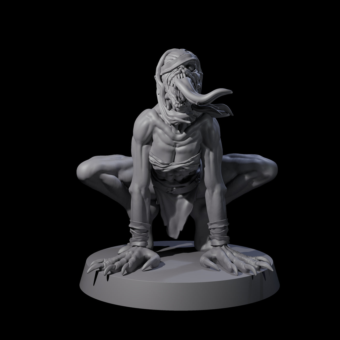 Five Screeching Ghouls Miniature for Dungeons and Dragons, Pathfinder or other TTRPGs