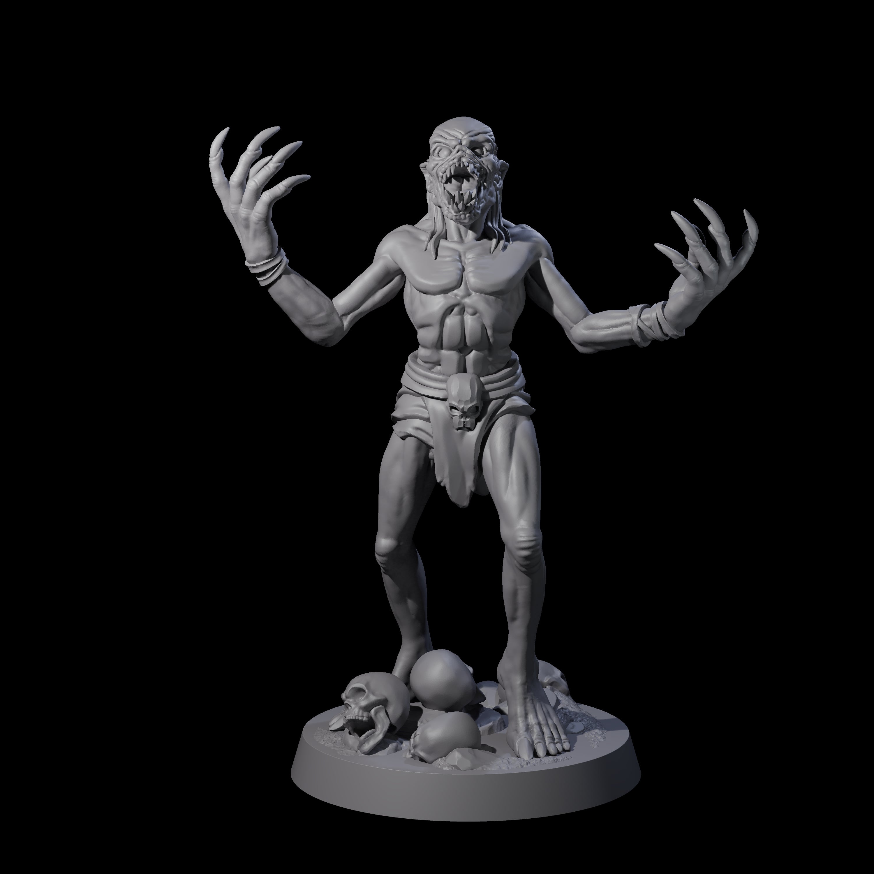 Five Screeching Ghouls Miniature for Dungeons and Dragons, Pathfinder or other TTRPGs