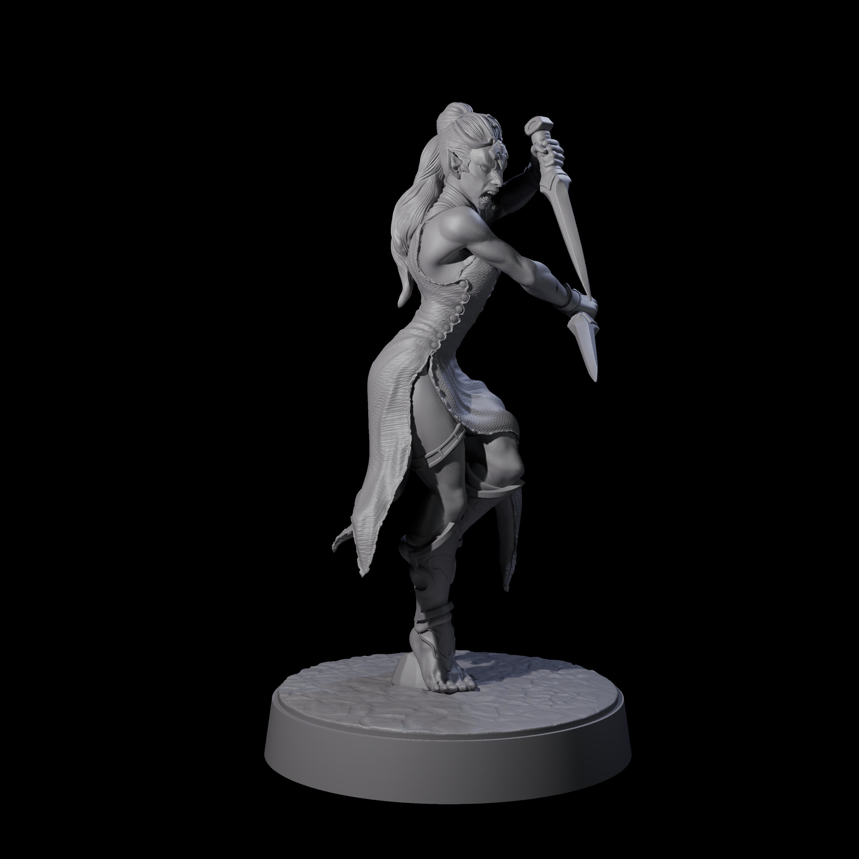 Five Slender Yuan-ti Priestesses Miniature for Dungeons and Dragons, Pathfinder or other TTRPGs