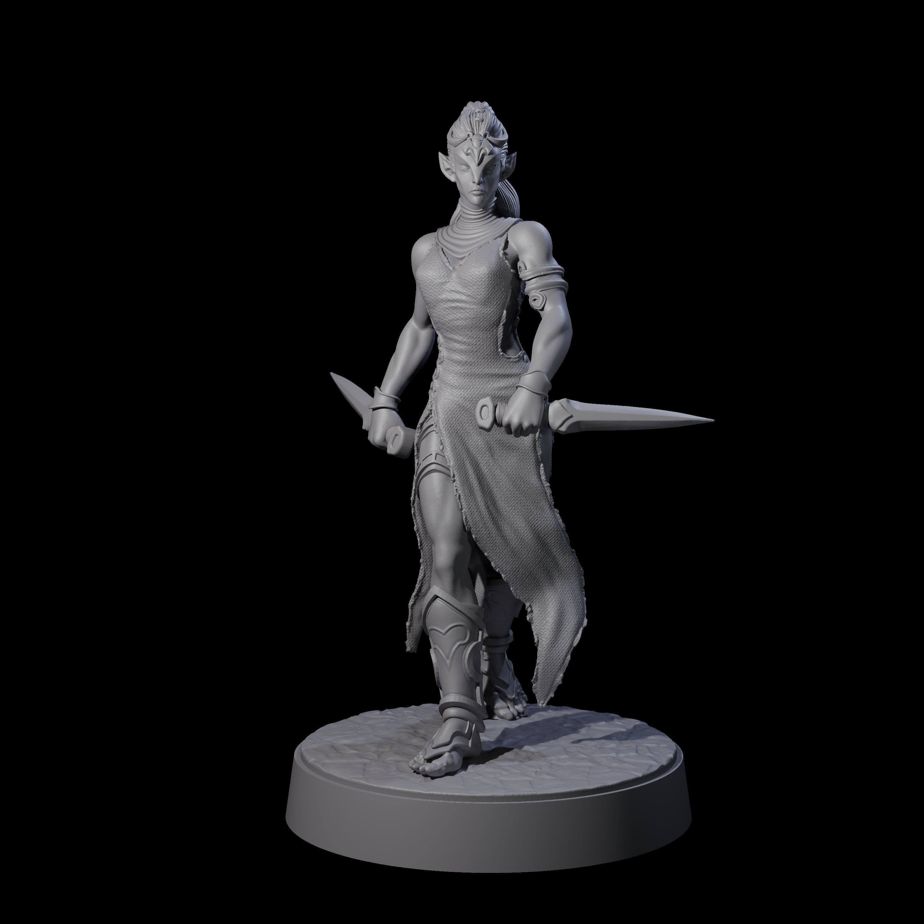 Five Slender Yuan-ti Priestesses Miniature for Dungeons and Dragons, Pathfinder or other TTRPGs