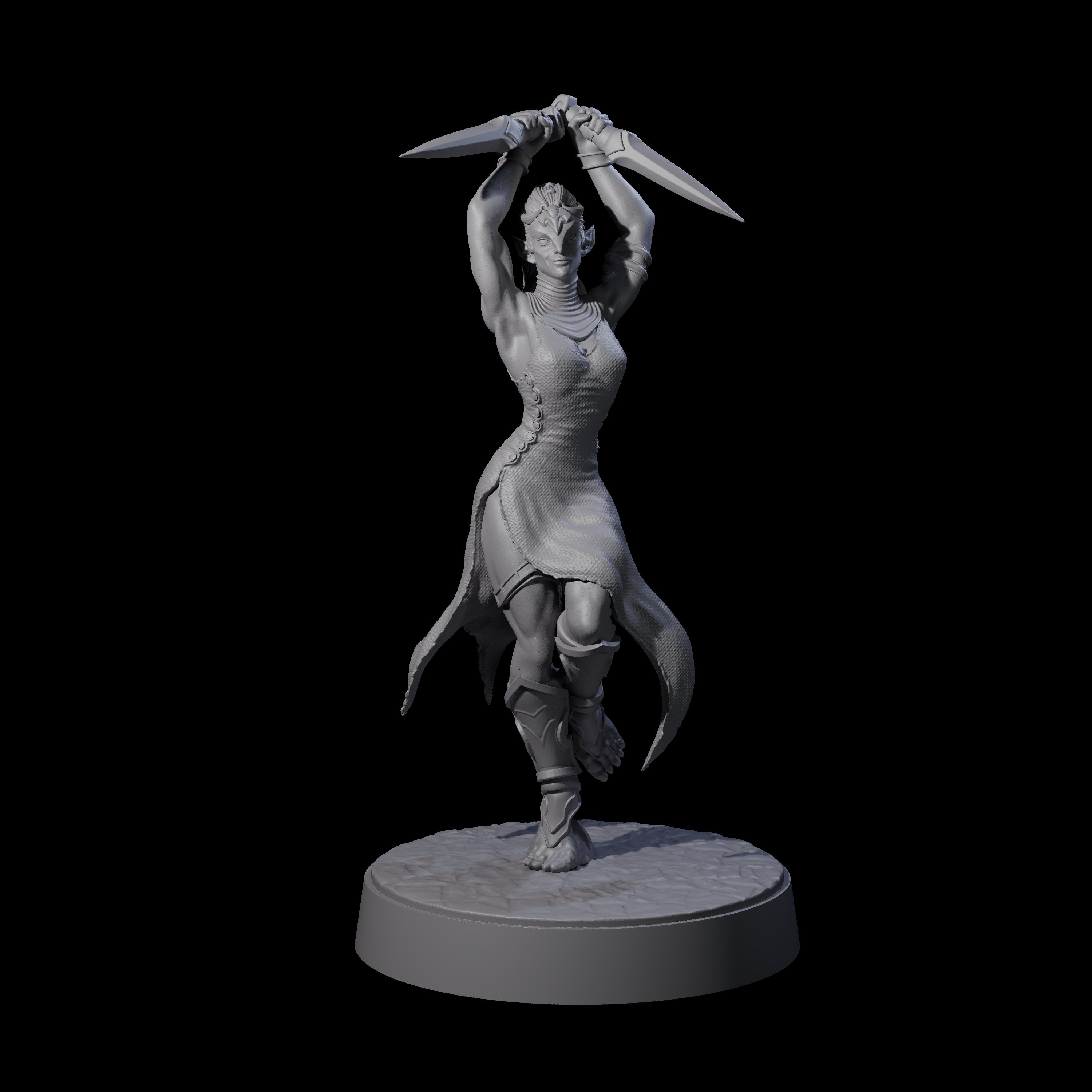 Five Slender Yuan-ti Priestesses Miniature for Dungeons and Dragons, Pathfinder or other TTRPGs