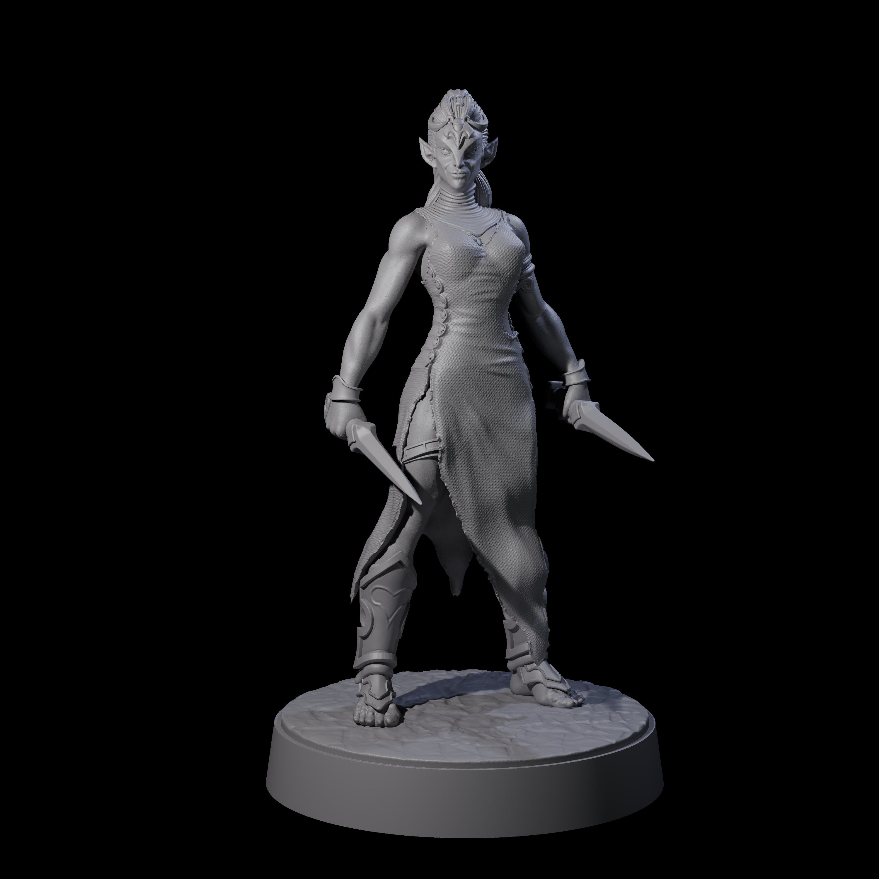 Five Slender Yuan-ti Priestesses Miniature for Dungeons and Dragons, Pathfinder or other TTRPGs