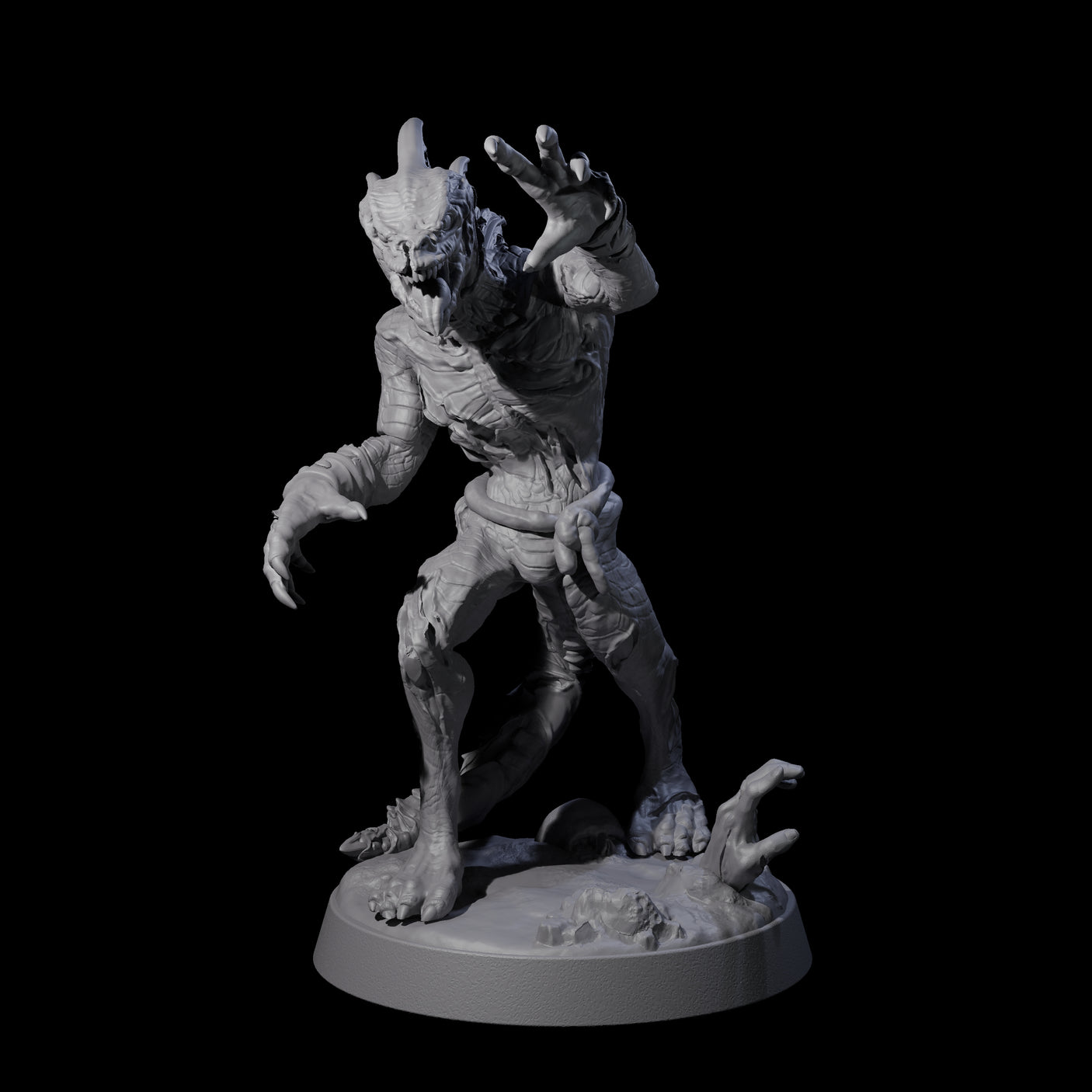 Five Slimy Lizardfolk Zombies Miniature for Dungeons and Dragons, Pathfinder or other TTRPGs