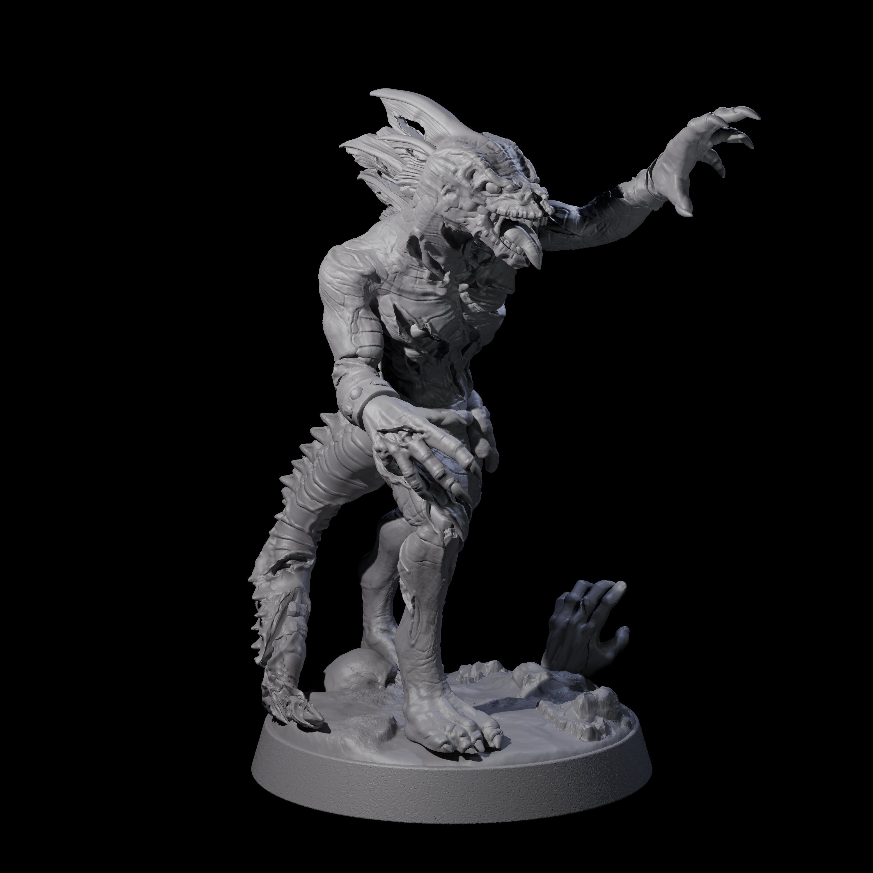 Five Slimy Lizardfolk Zombies Miniature for Dungeons and Dragons, Pathfinder or other TTRPGs