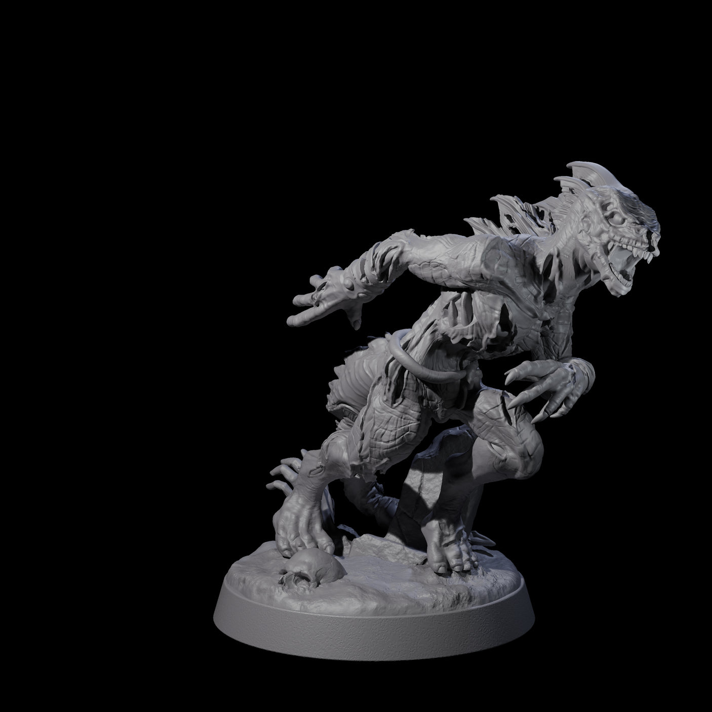 Five Slimy Lizardfolk Zombies Miniature for Dungeons and Dragons, Pathfinder or other TTRPGs