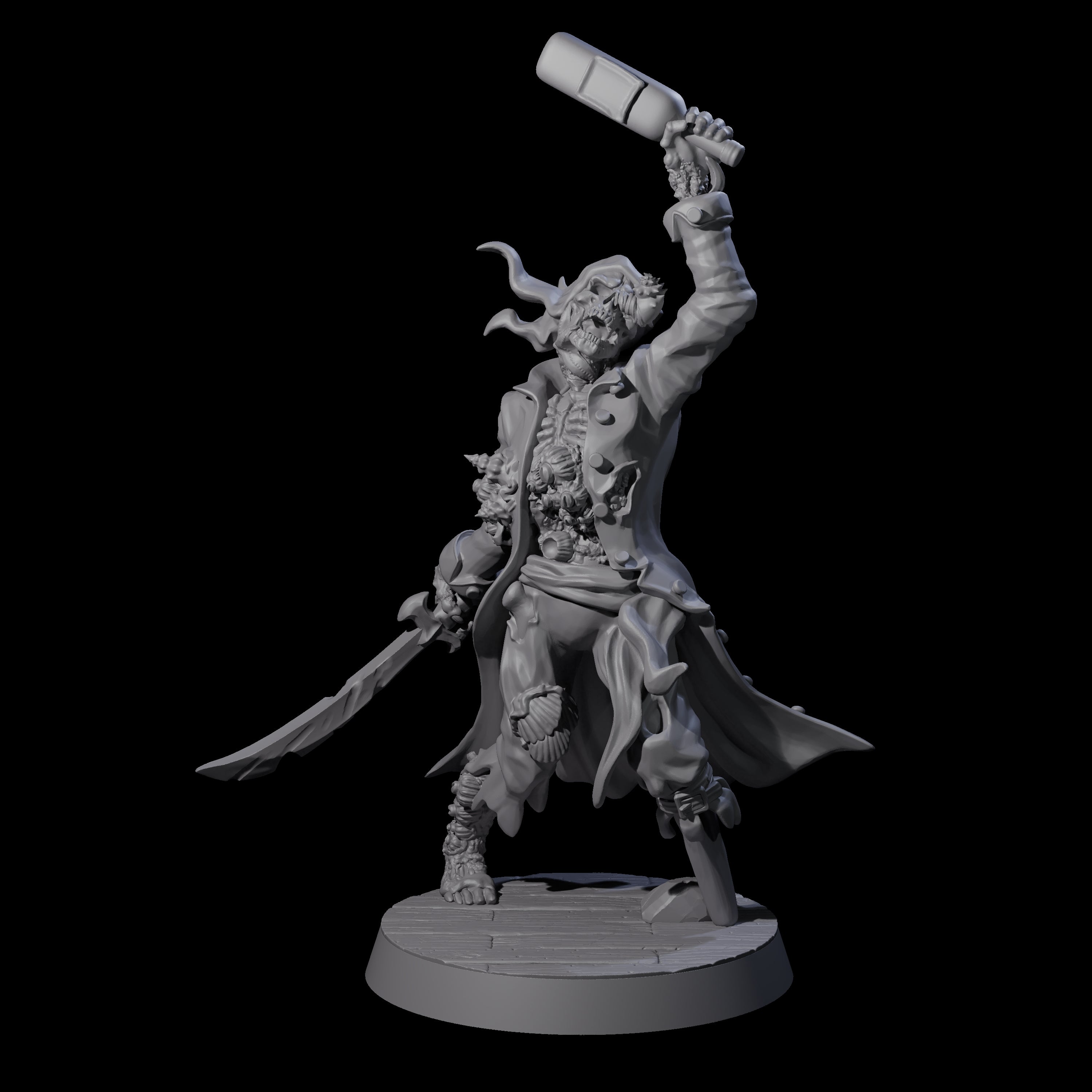 Five Soggy Undead Pirate Skeletons Miniature for Dungeons and Dragons, Pathfinder or other TTRPGs
