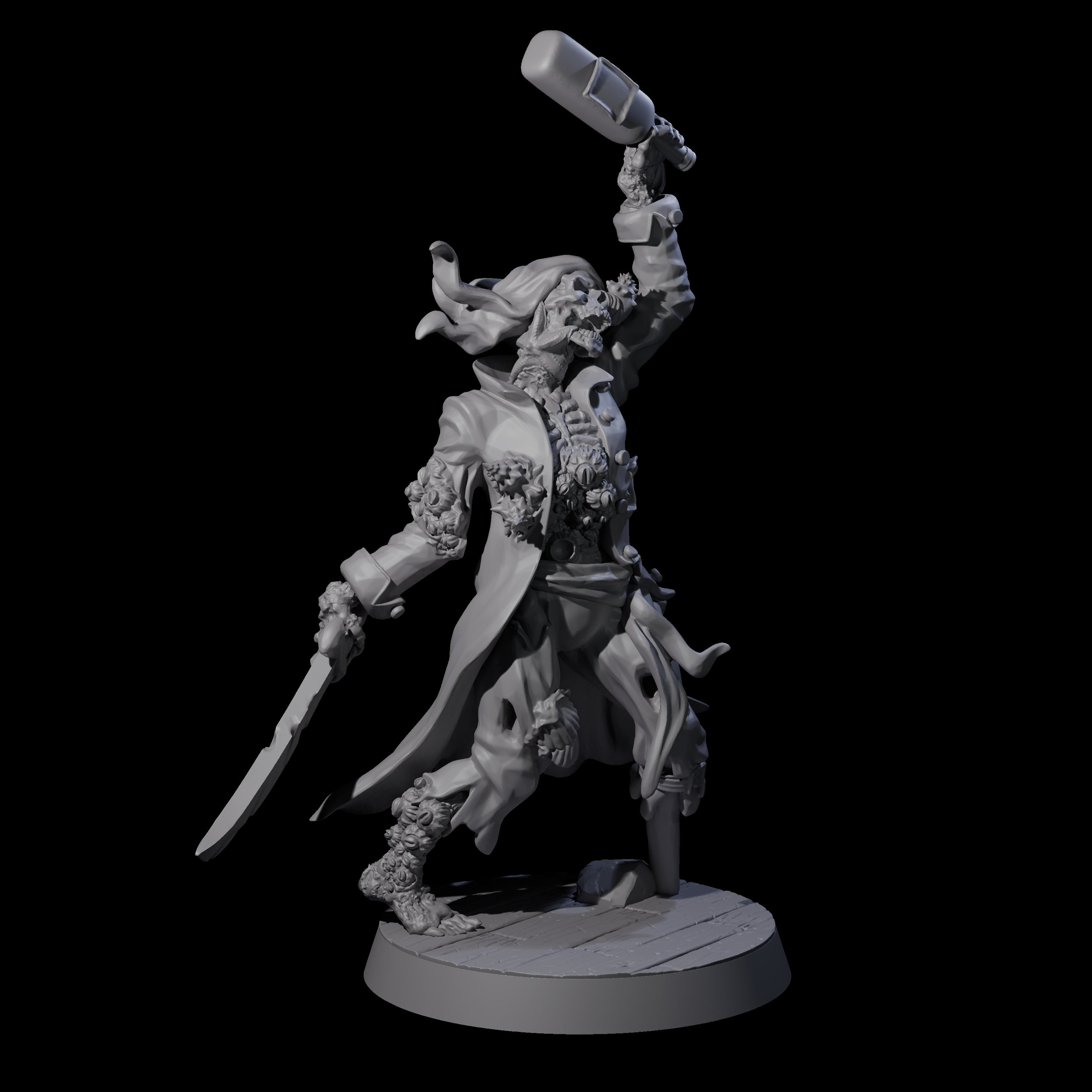 Five Soggy Undead Pirate Skeletons Miniature for Dungeons and Dragons, Pathfinder or other TTRPGs