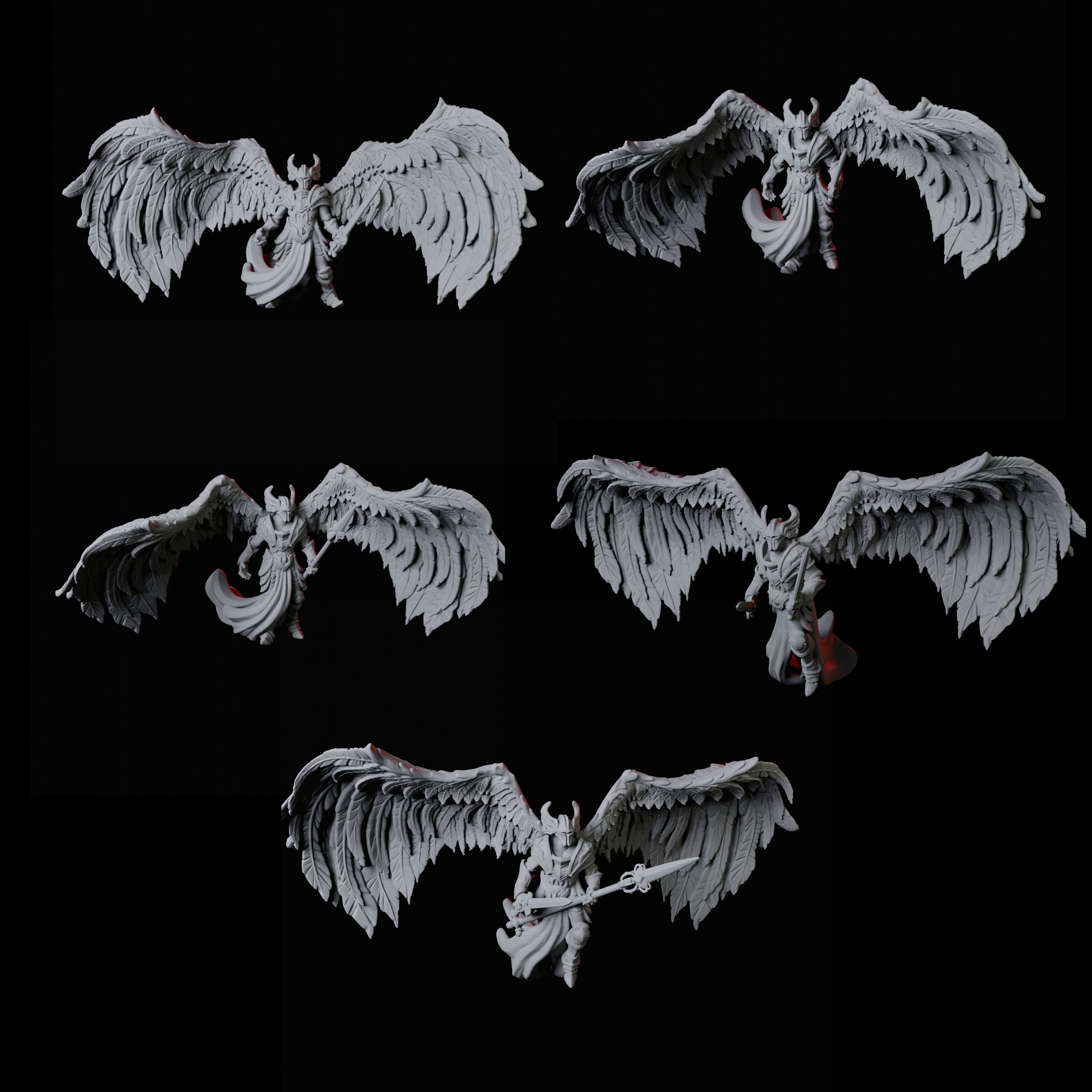 Five Solar Justicars Miniature for Dungeons and Dragons, Pathfinder or other TTRPGs
