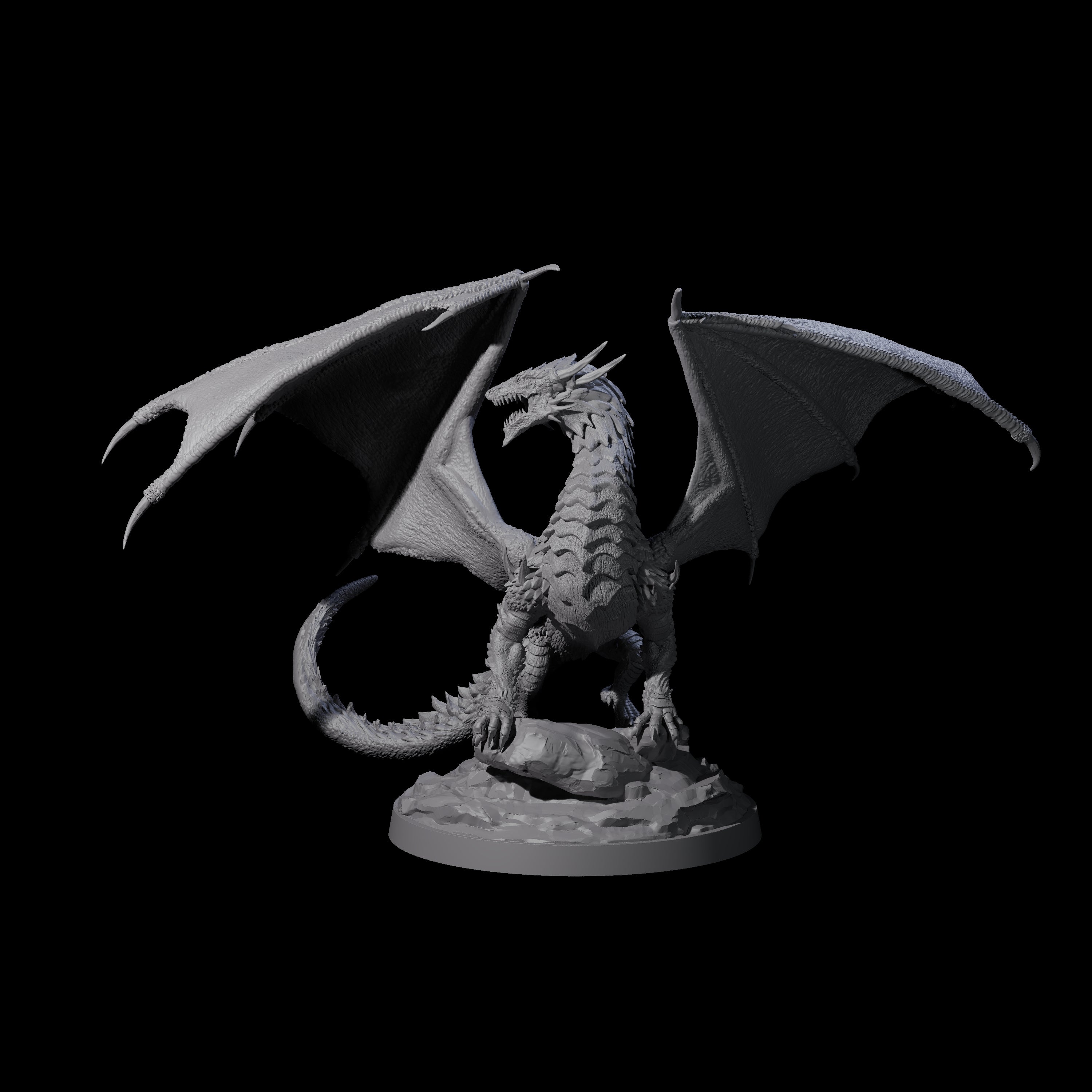 Flaming Adult Red Dragon Miniature for Dungeons and Dragons, Pathfinder or other TTRPGs