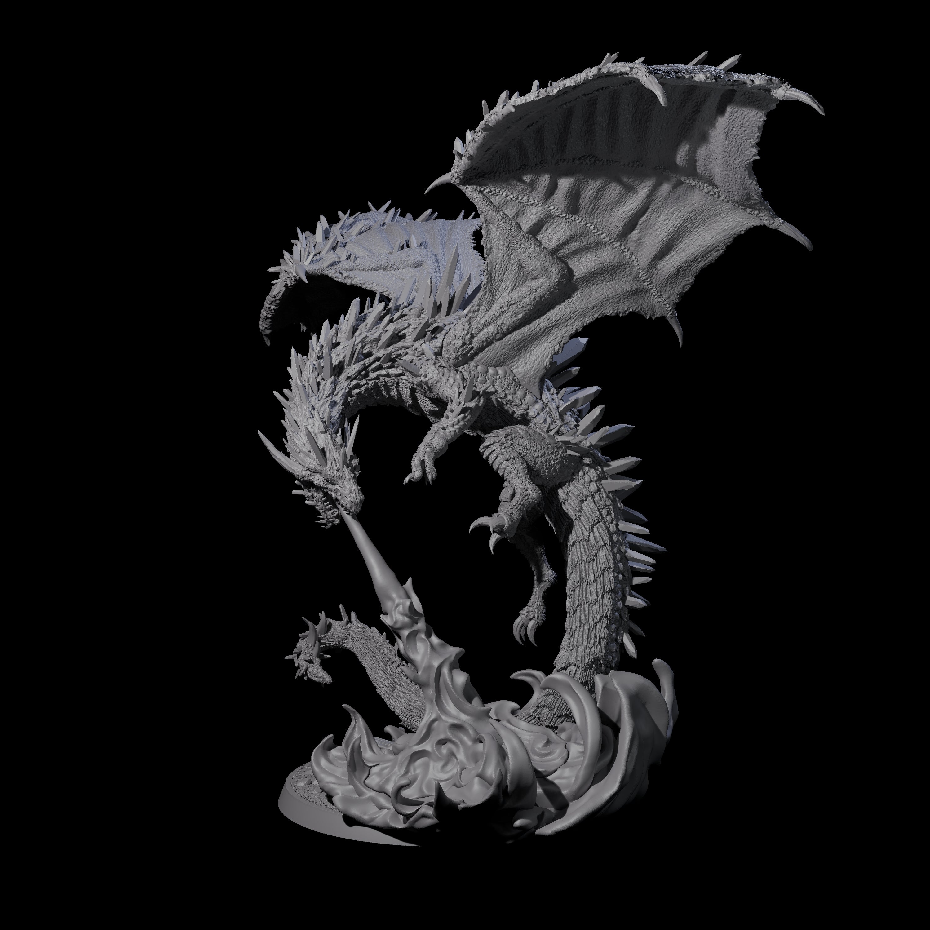 Flaming Crystal Dragon Miniature for Dungeons and Dragons, Pathfinder or other TTRPGs