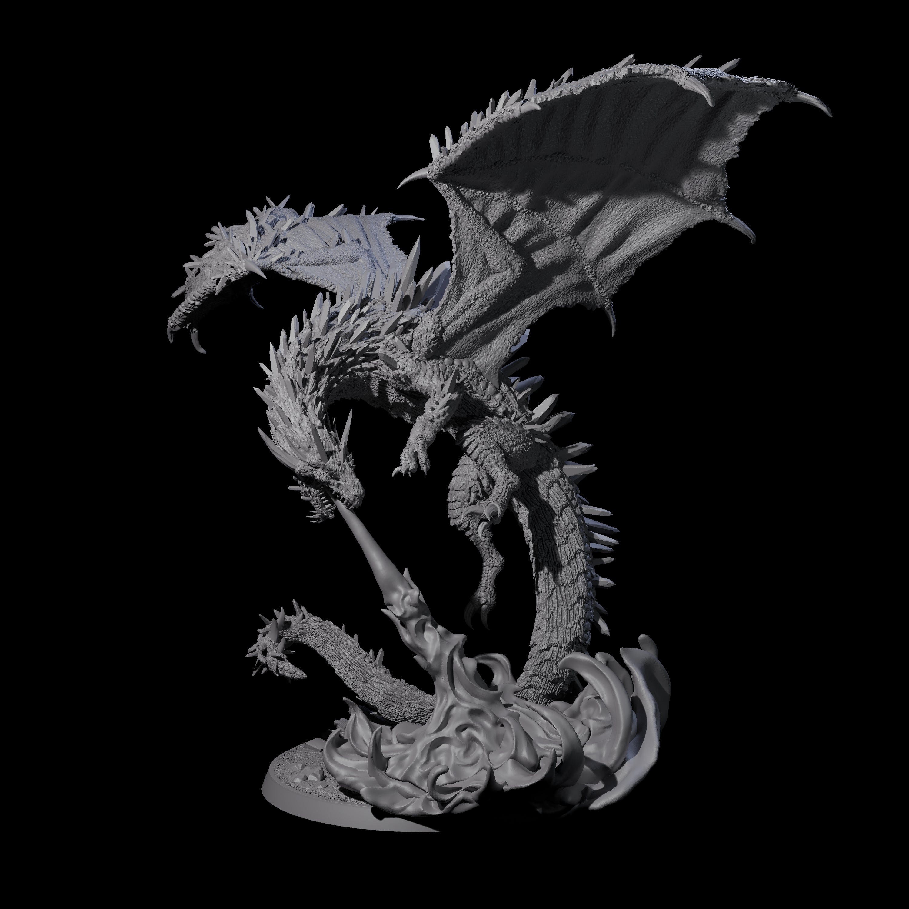 Flaming Crystal Dragon Miniature for Dungeons and Dragons, Pathfinder or other TTRPGs