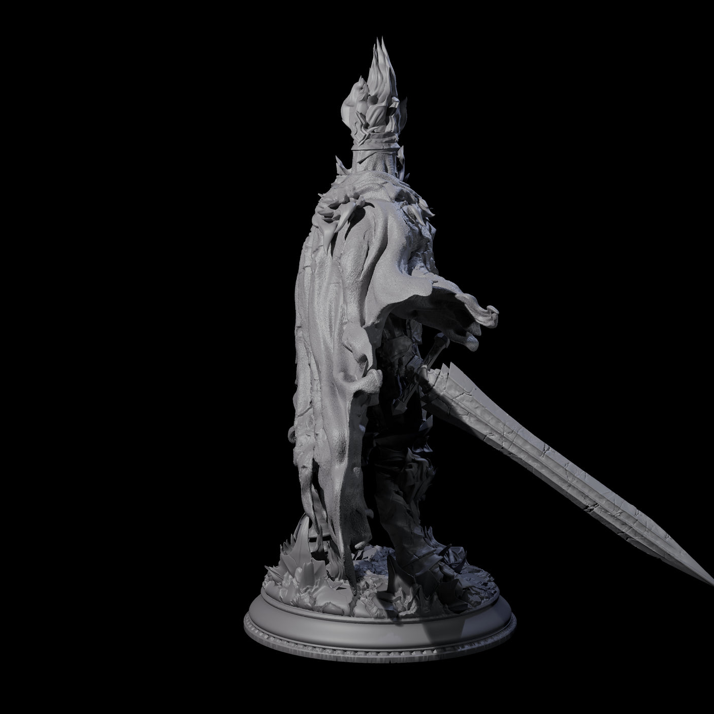 Flaming Death Knight Miniature for Dungeons and Dragons, Pathfinder or other TTRPGs