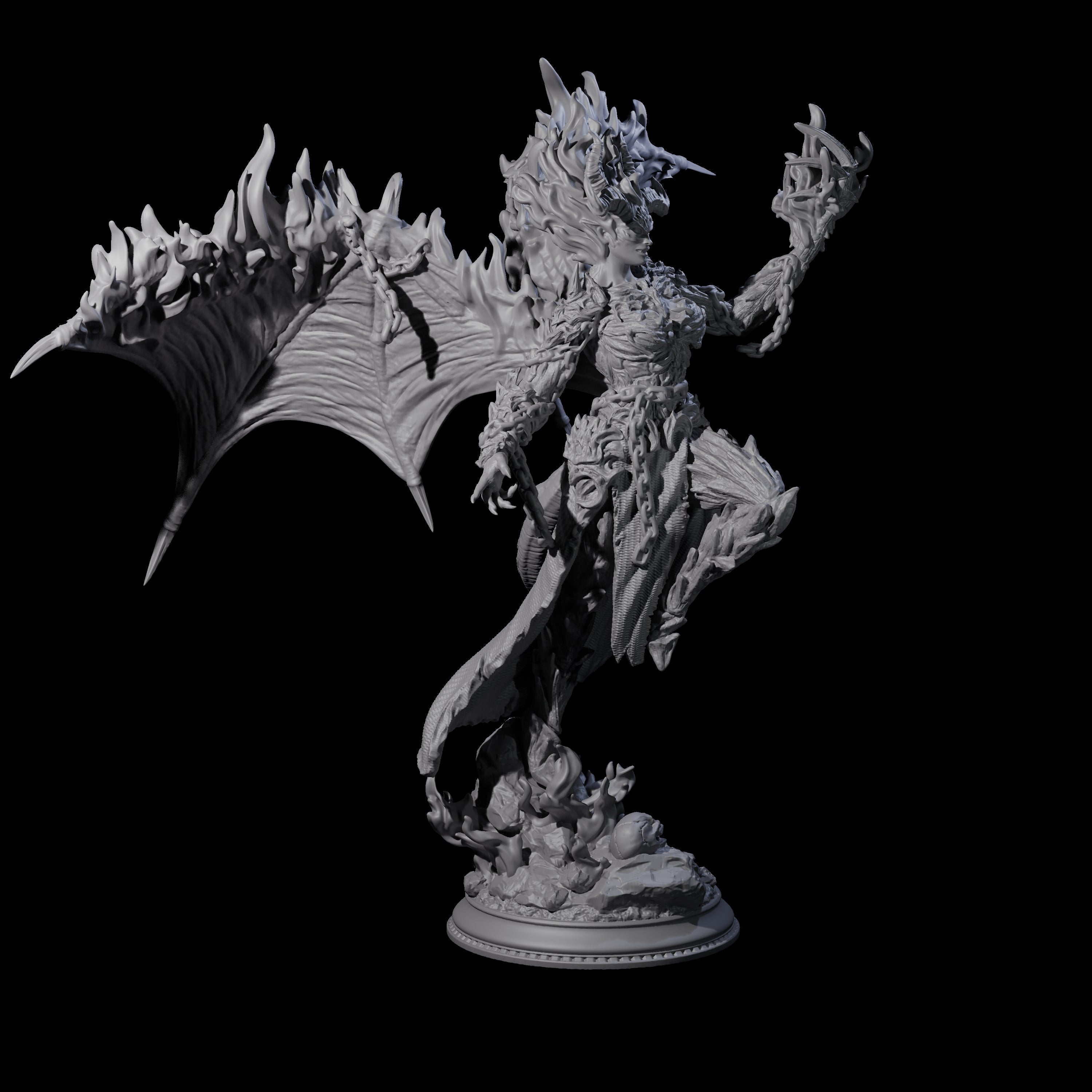 Flaming Erinys Miniature for Dungeons and Dragons, Pathfinder or other TTRPGs