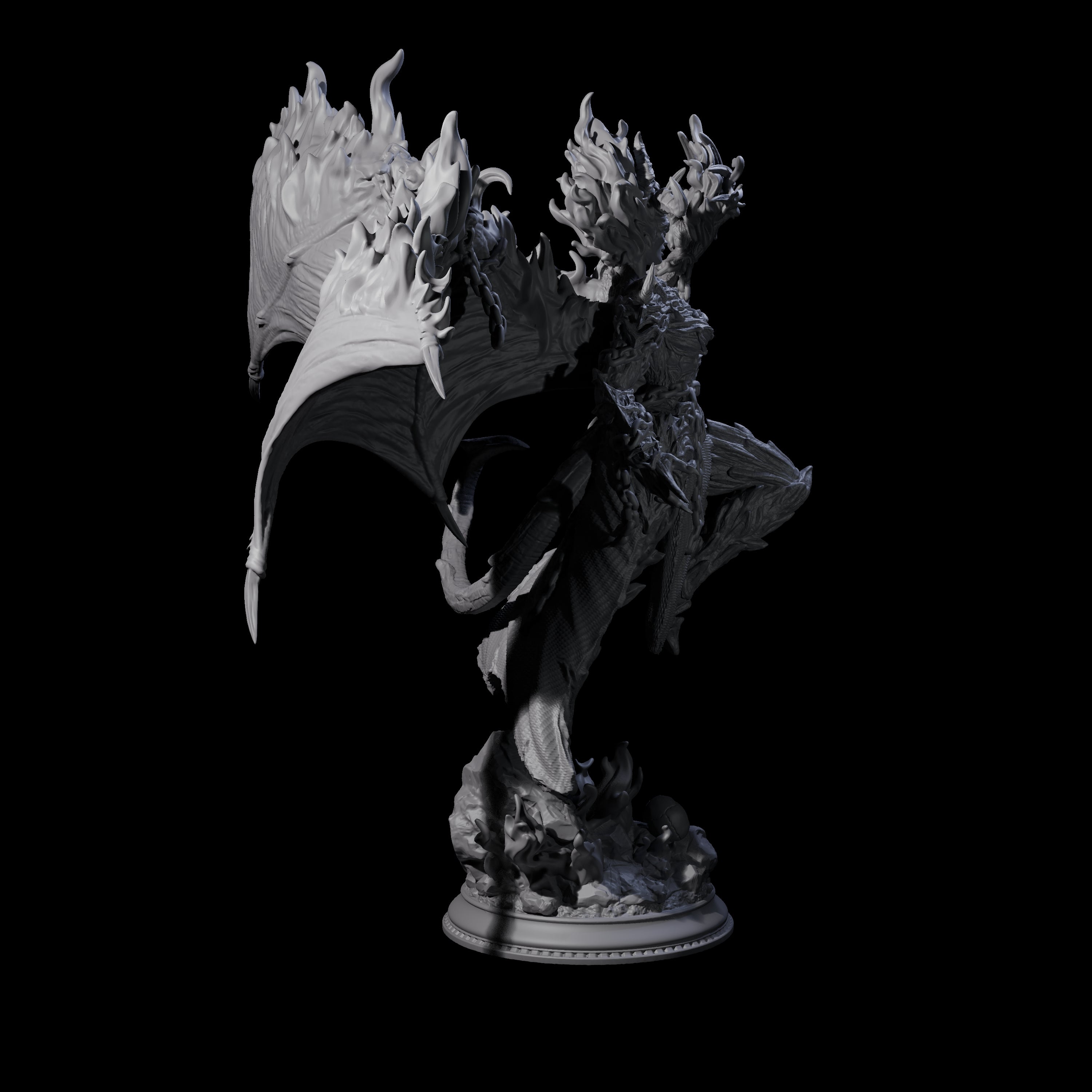 Flaming Erinys Miniature for Dungeons and Dragons, Pathfinder or other TTRPGs